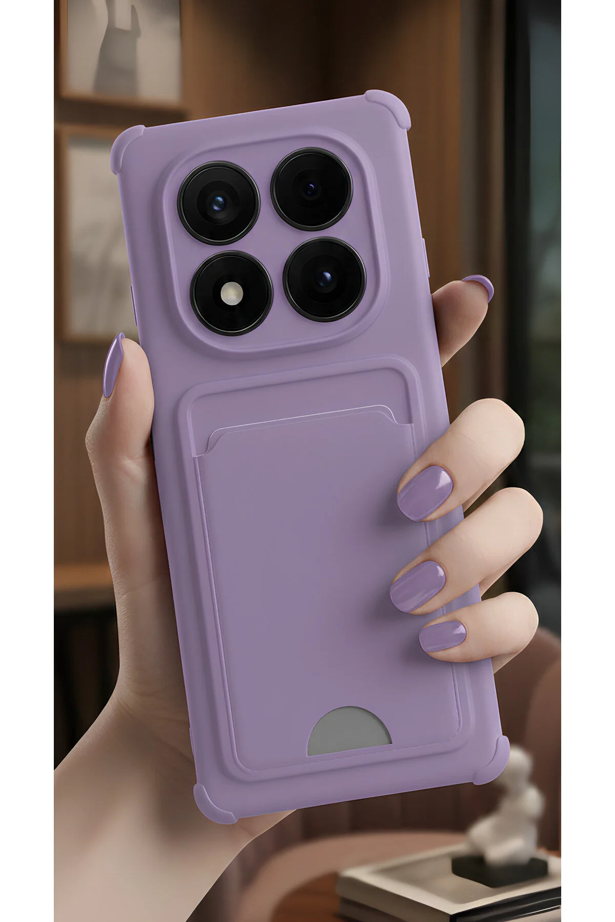 Xiaomi Redmi Note 14 Pro 5G Kılıf Kart ve Resim Bölmeli Soft Renkli Silikon Kapak