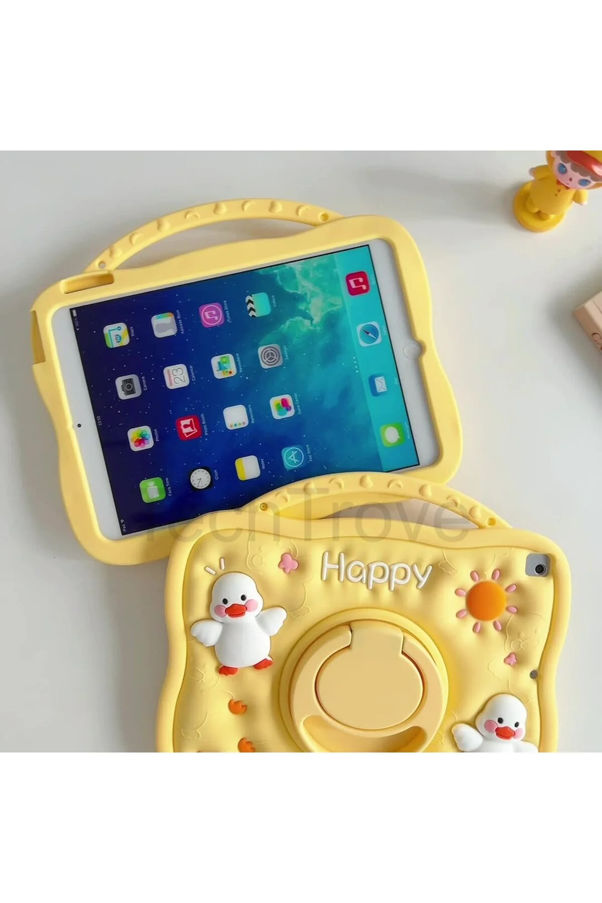 Redmi Pad Se 11 inç Kılıf Kabartmalı Ördek Figürlü Stand Olabilen Tablet Kılıfı