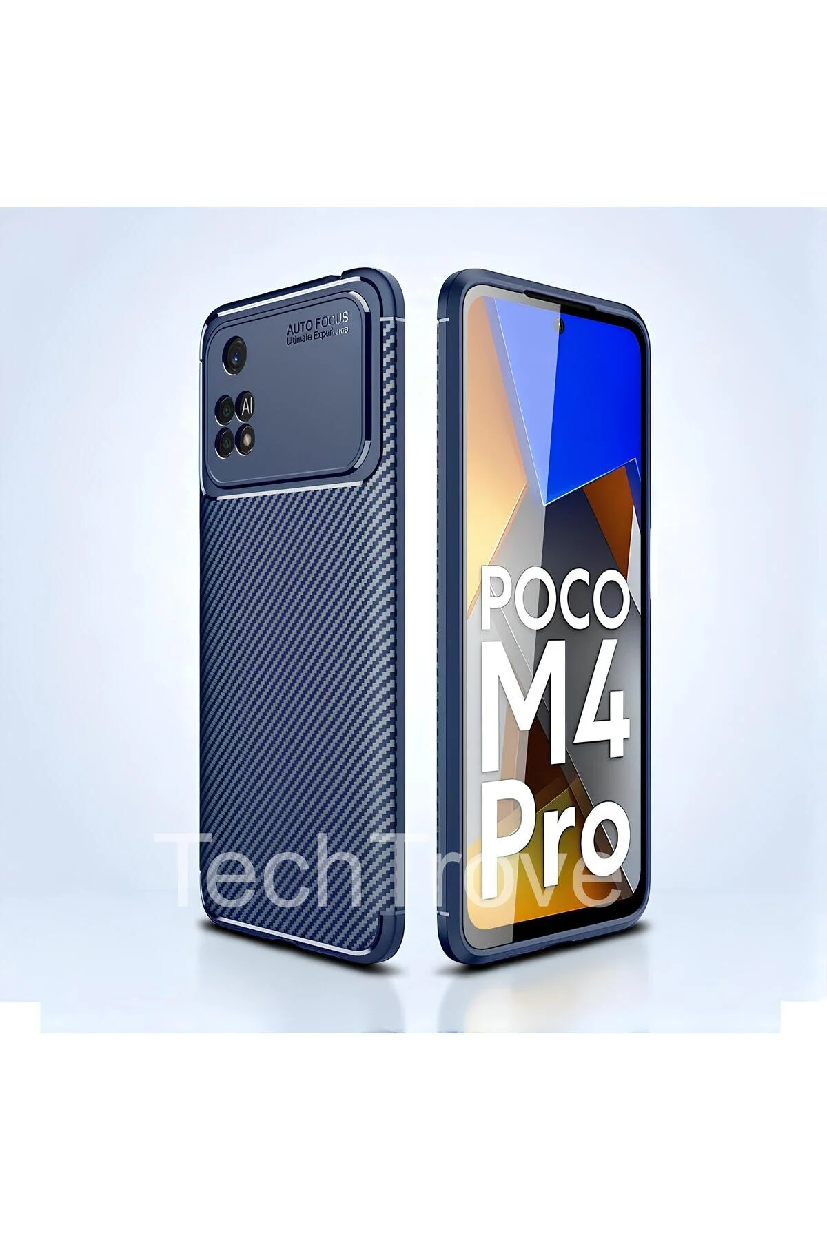 Poco M4 Pro 4G Kılıf Kamera Korumalı Darbe Emici Karbon Fiber Desenli Renk Atmaz Silikon Kapak