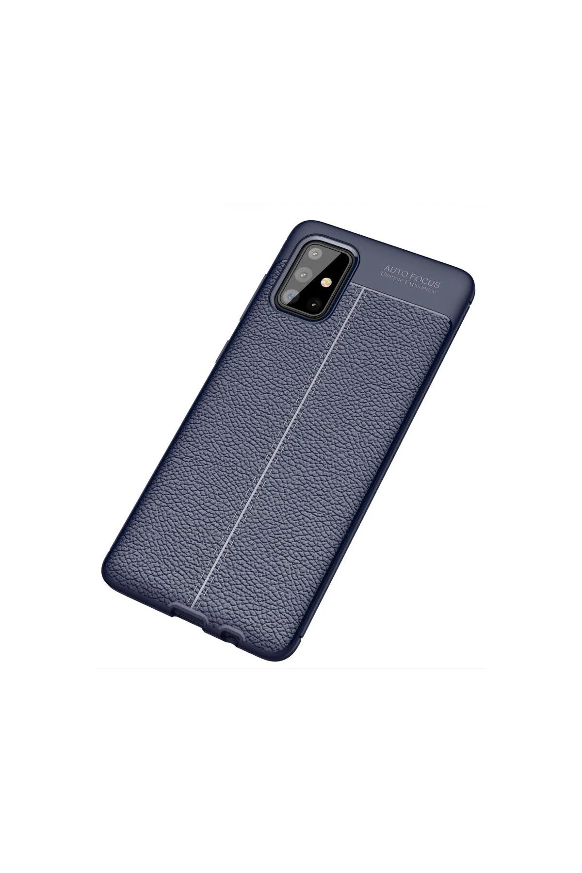 Samsung Galaxy A71 İçin Uyumlu Deri Tasarımlı Elde Kaymaz Korumalı Silikon Kılıf