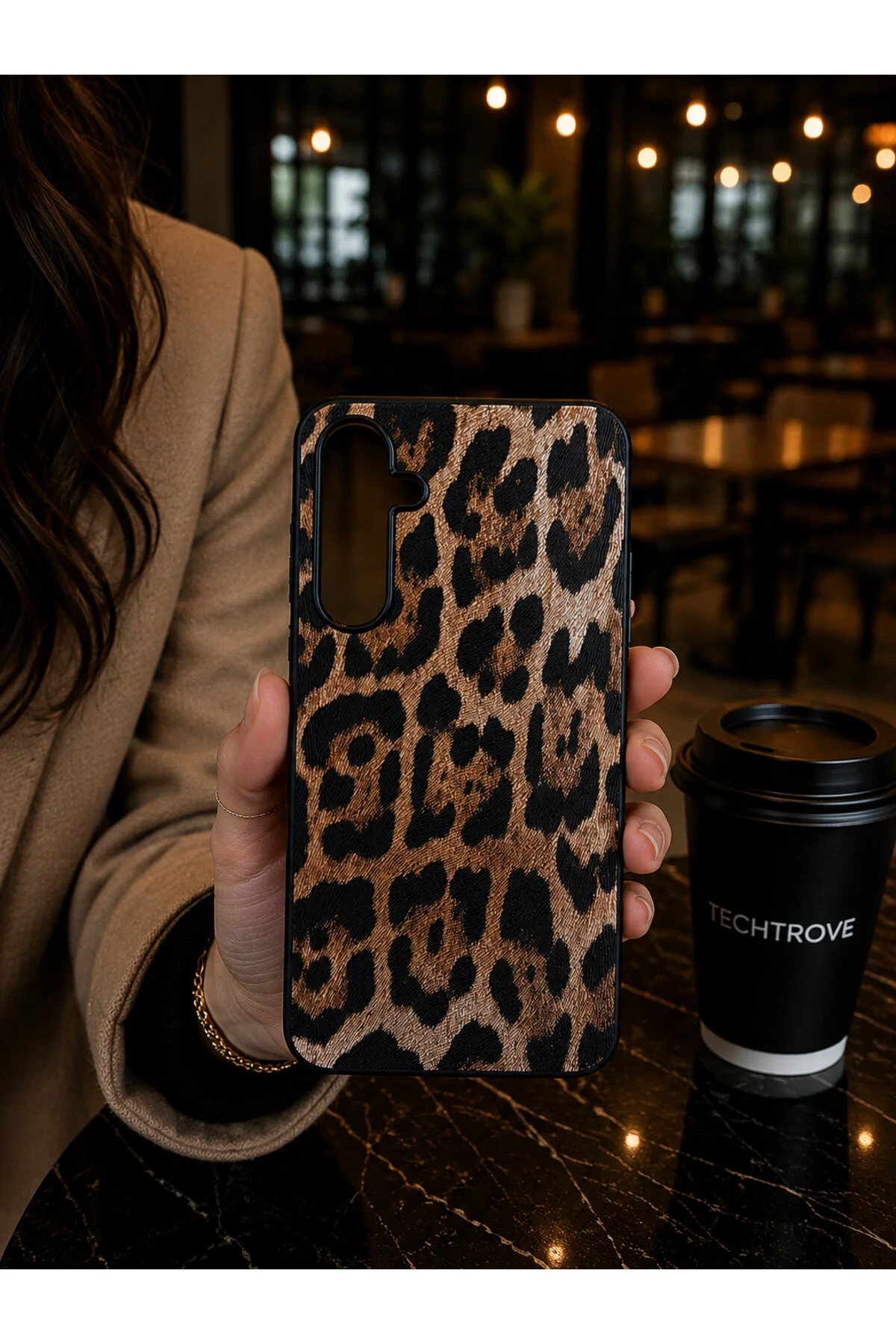 Galaxy A55 Leopar Desenli Kamera Korumalı Telefon Kılıfı – Şık ve Dayanıklı Premium Tasarım