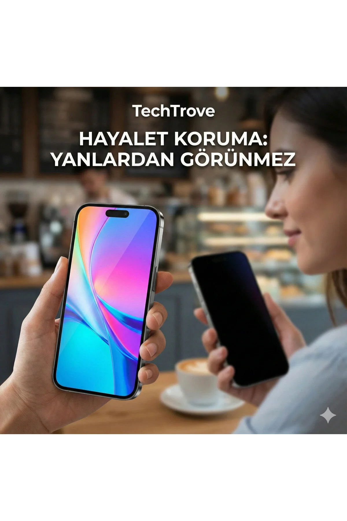 Apple iPhone 13 Pro Kolay Uygulama Aparatlı 5D Magic Privacy Glass Hayalet Cam Ekran
