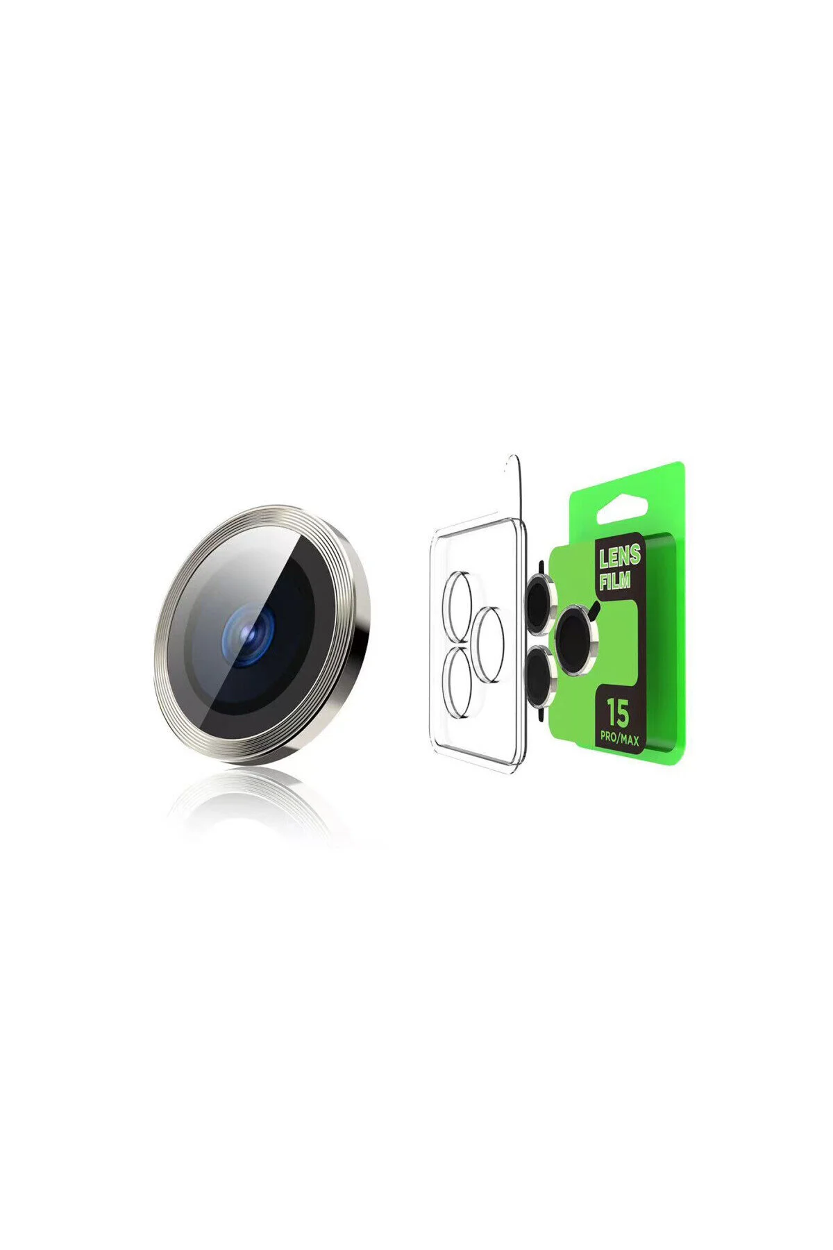 iPhone 15 Pro Max İçin Uyumlu HD Kalite Görüntü Kalitesini Bozmayan Metal Kamera Lens Koruyucu