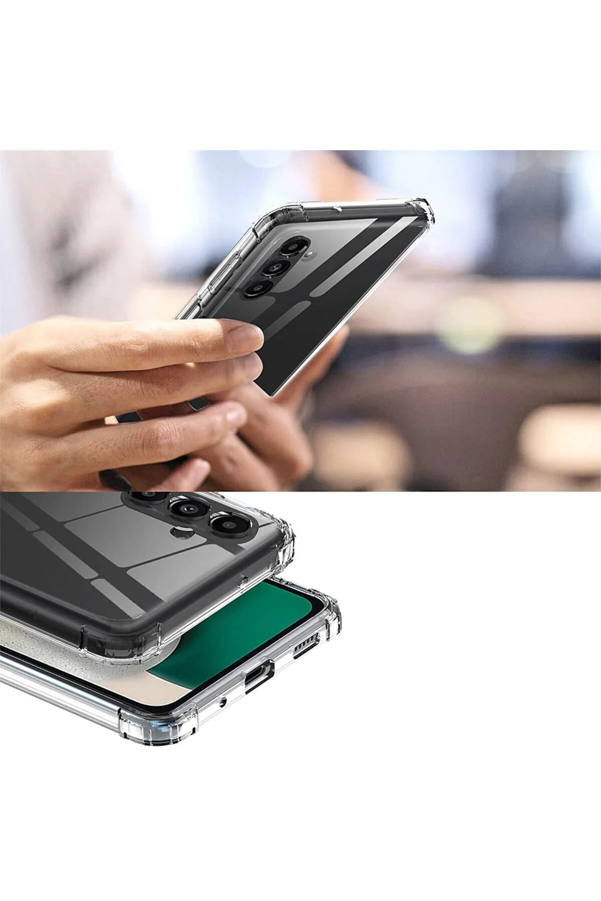 Galaxy A34 Uyumlu Köşe Korumalı Şeffaf Silikon Kılıf
