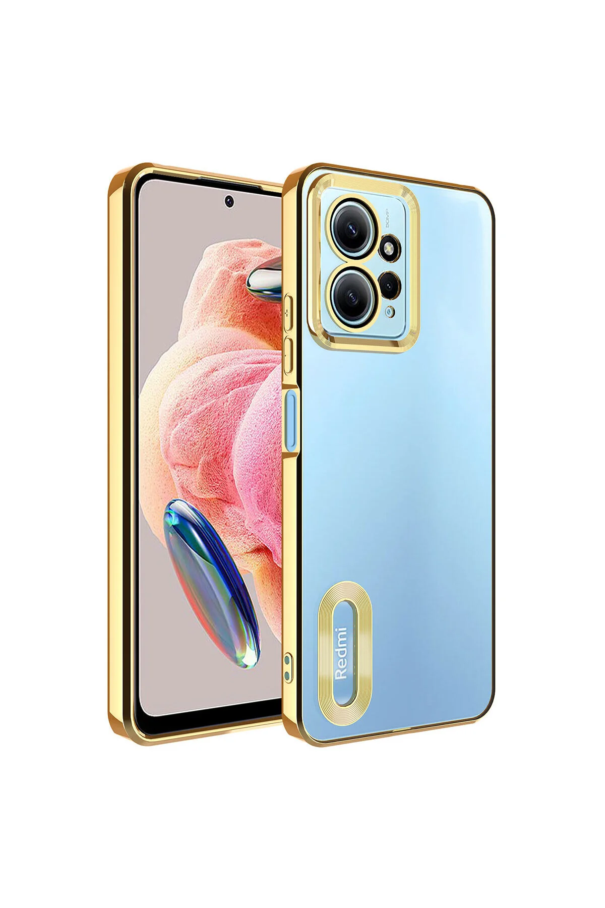 Xiaomi Redmi Note 12 4G Uyumlu Logo Gösteren Kamera Korumalı Renkli Tasarım Kılıf