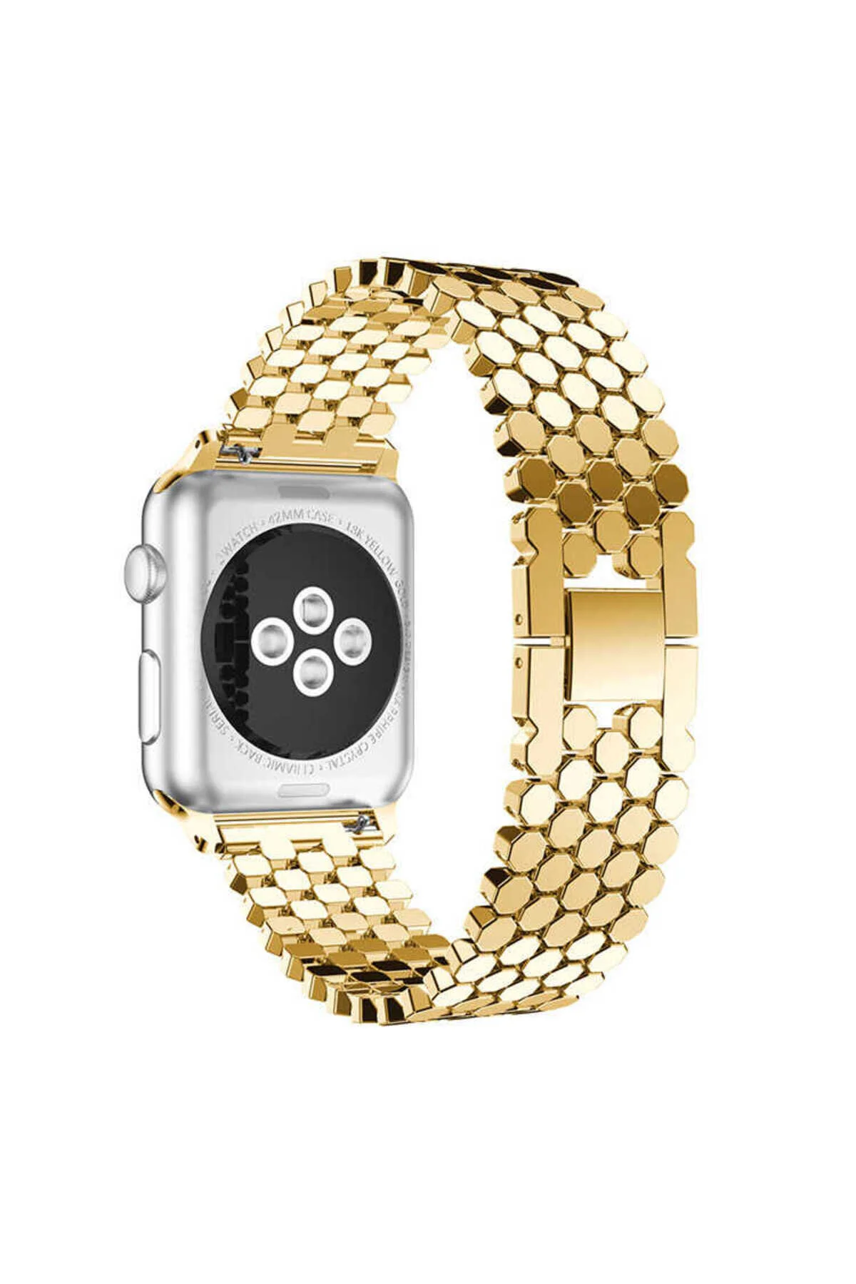 Watch 42mm İçin Uyumlu Metal Bal Peteği Tasarım Kordon