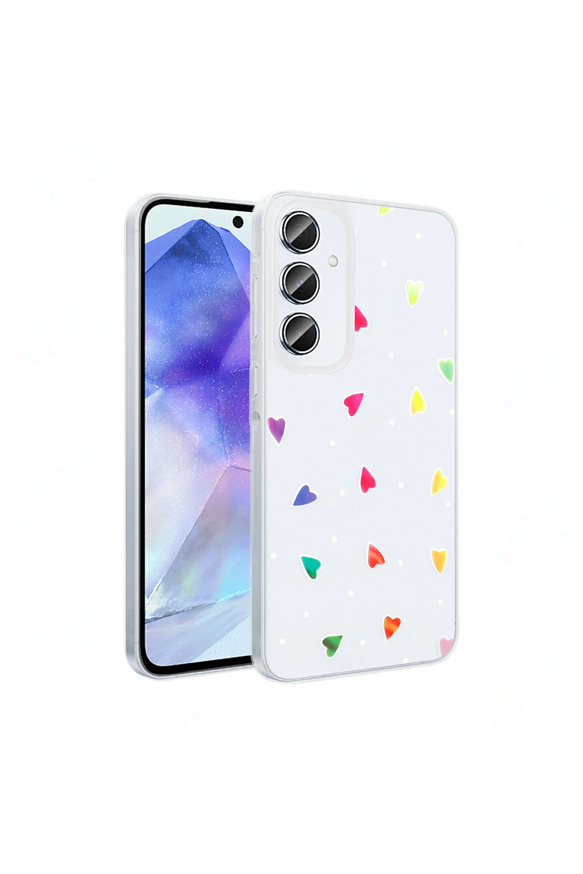Galaxy A55 Kılıf Şeffaf Figürlü Zore Folk Sert Kapak
