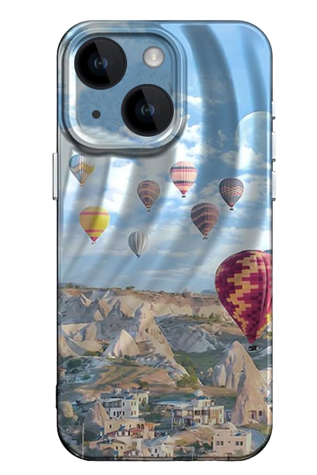 iPhone 15 Uyumlu Yeni Tasarımlı Desenli Kamera Korumalı Kılıf - Kapadokya