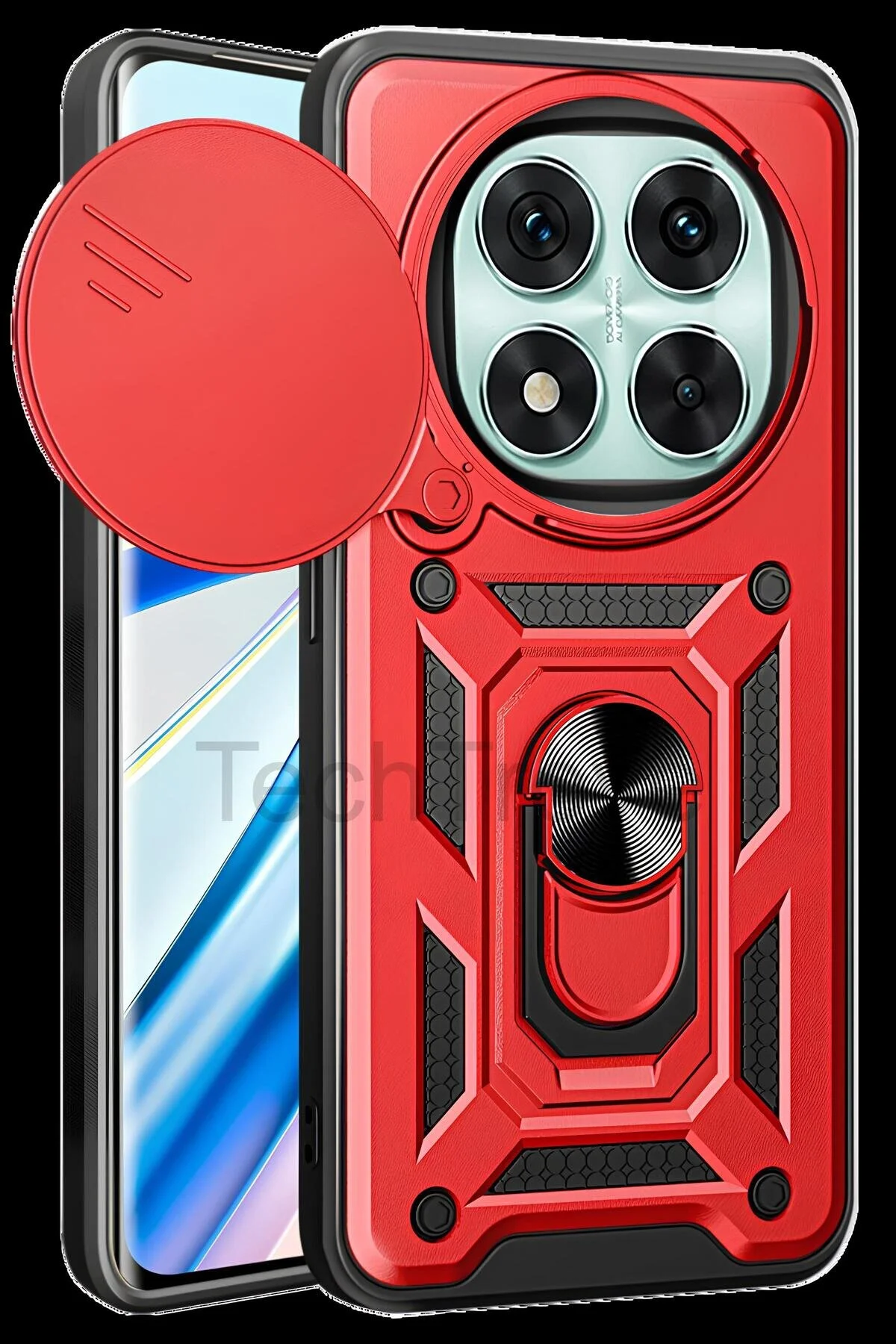 Redmi Note 14 Pro 4G Kılıf Sürgülü Kamera Korumalı Yüzüklü Stand Olabilen Magnetic Tpu Tank Kapak