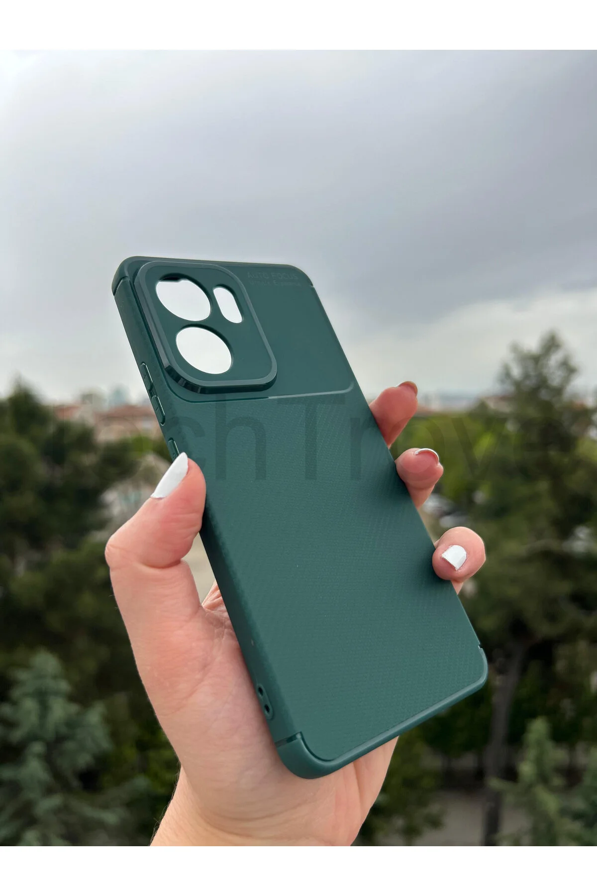 Oppo Reno 13F Kılıf Karbon Tasarımlı İnce Yapılı Kamera Koruma Çıkıntılı Kapak