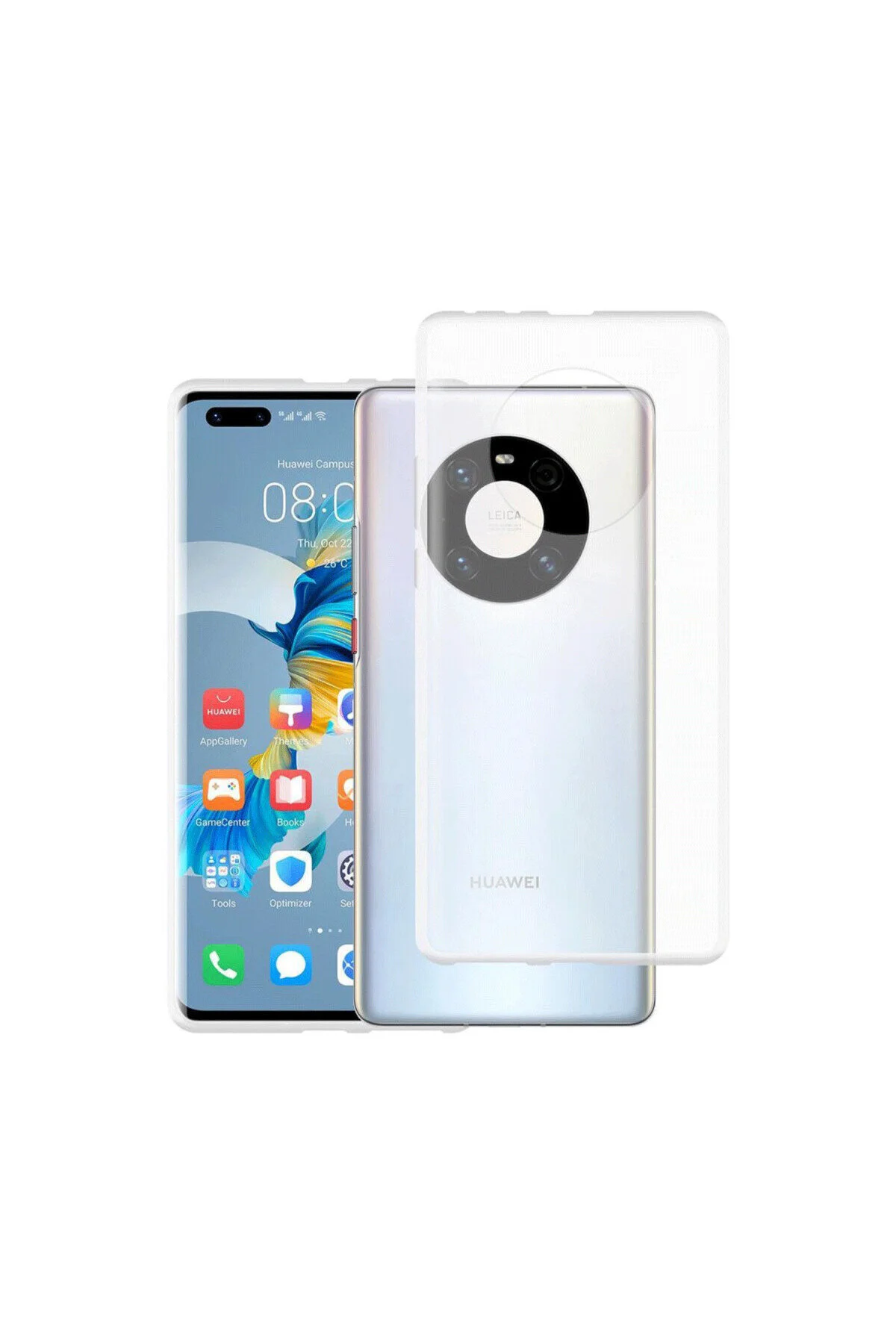 Huawei Mate 40 Pro İçin Uyumlu Darbe Emici Yumuşak Ultra İnce Sararmaz Şeffaf Kılıf