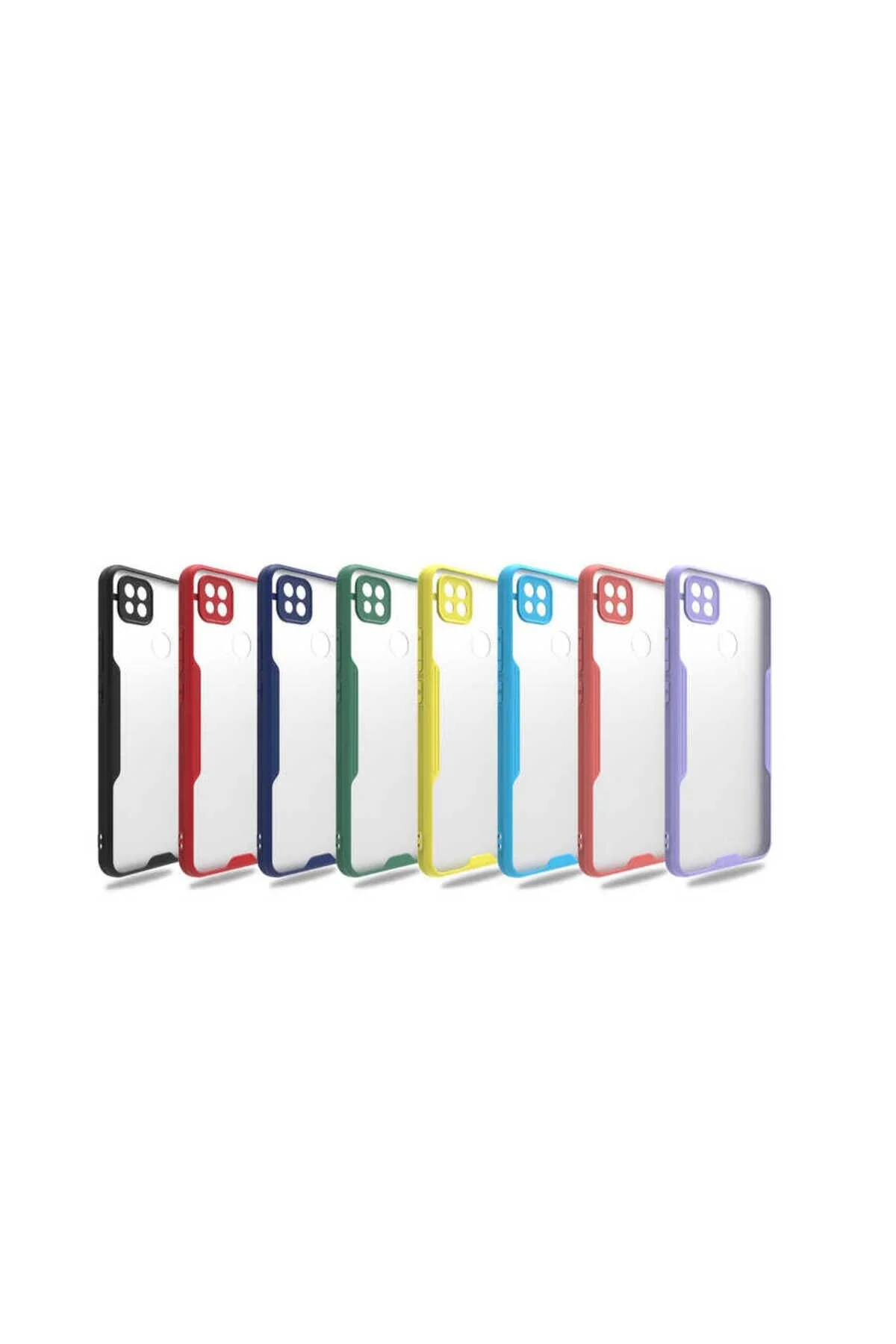 Xiaomi Redmi 9C Uyumlu Kenarları Renkli Arkası Buzlu Bumper Kılıf