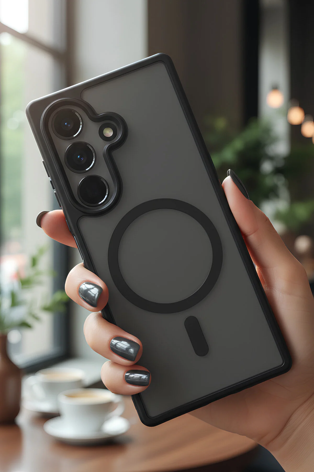 Samsung Galaxy Z Fold 7 Uyumlu Kılıf Renkli Buzlu Tasarım Sararmaz Magsafe Uyumlu Kılıf