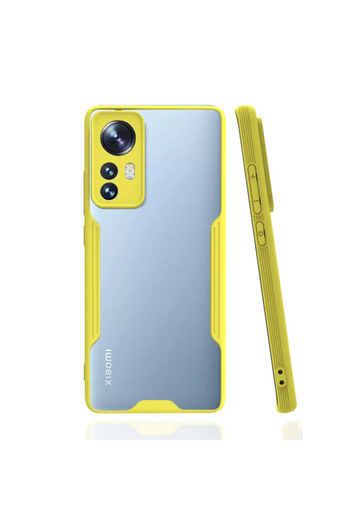 Xiaomi Mi 12 Uyumlu Kenarları Renkli Arkası Buzlu Bumper Kılıf