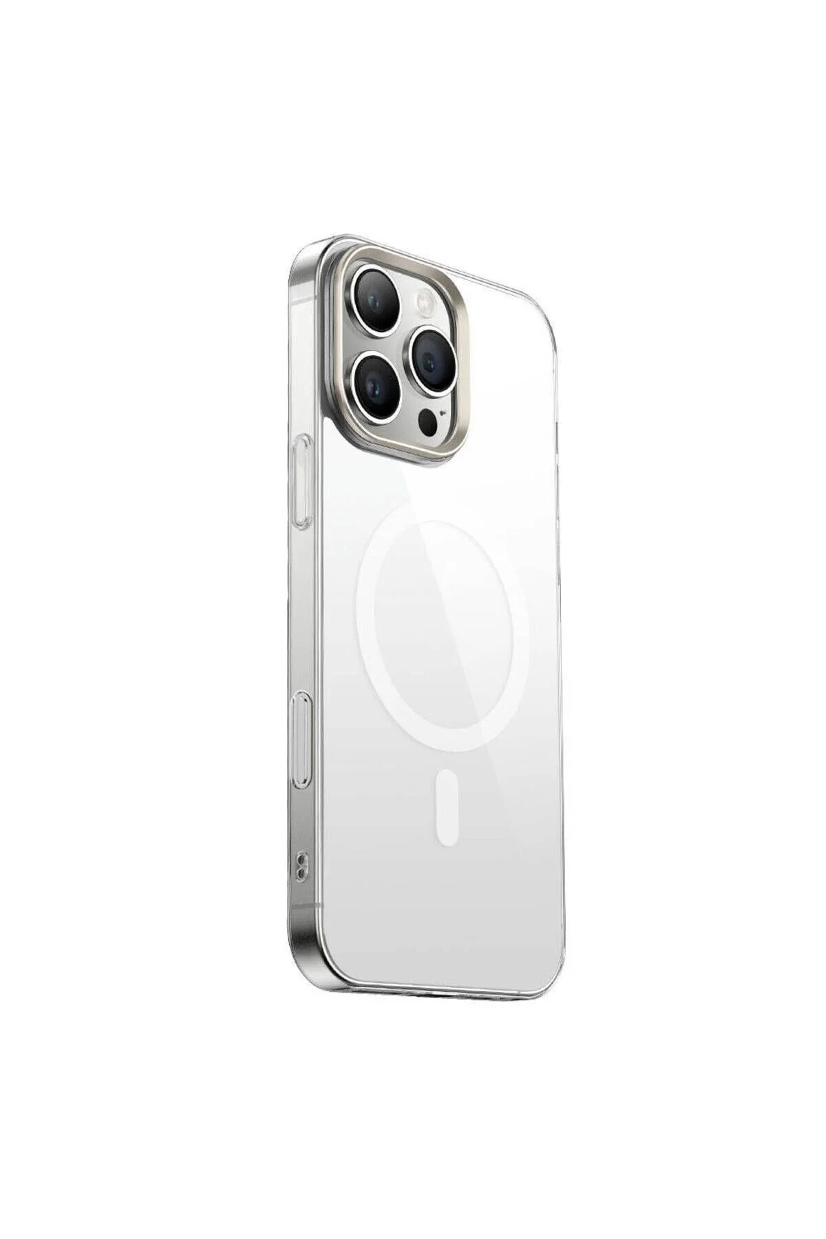 Apple iPhone 16 Pro Max Kılıf Magsafe Şarj Özellikli Şeffaf Cam Arka Yüzey Kapak