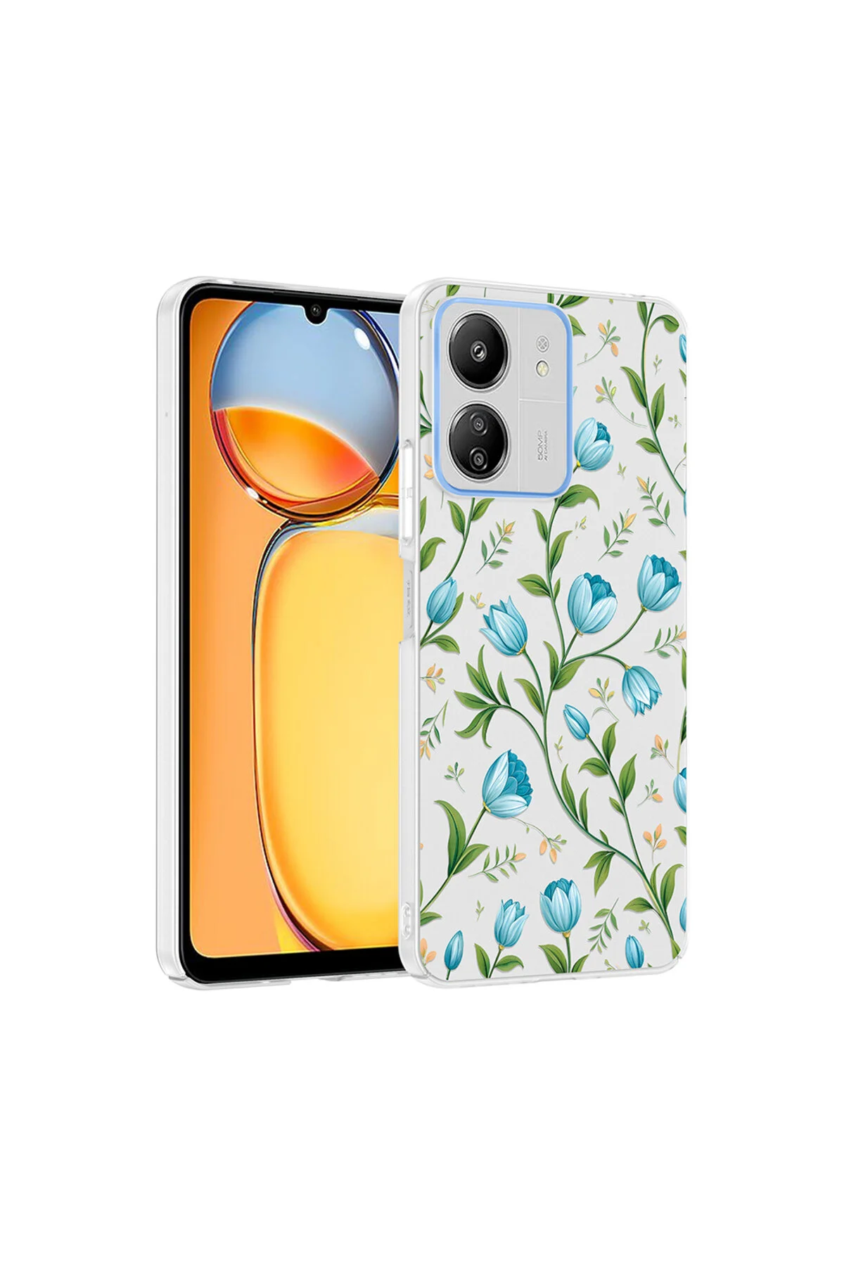 Redmi 13C Uyumlu Desenli Şeffaf Kılıf Kamera Korumalı İnce Kapak