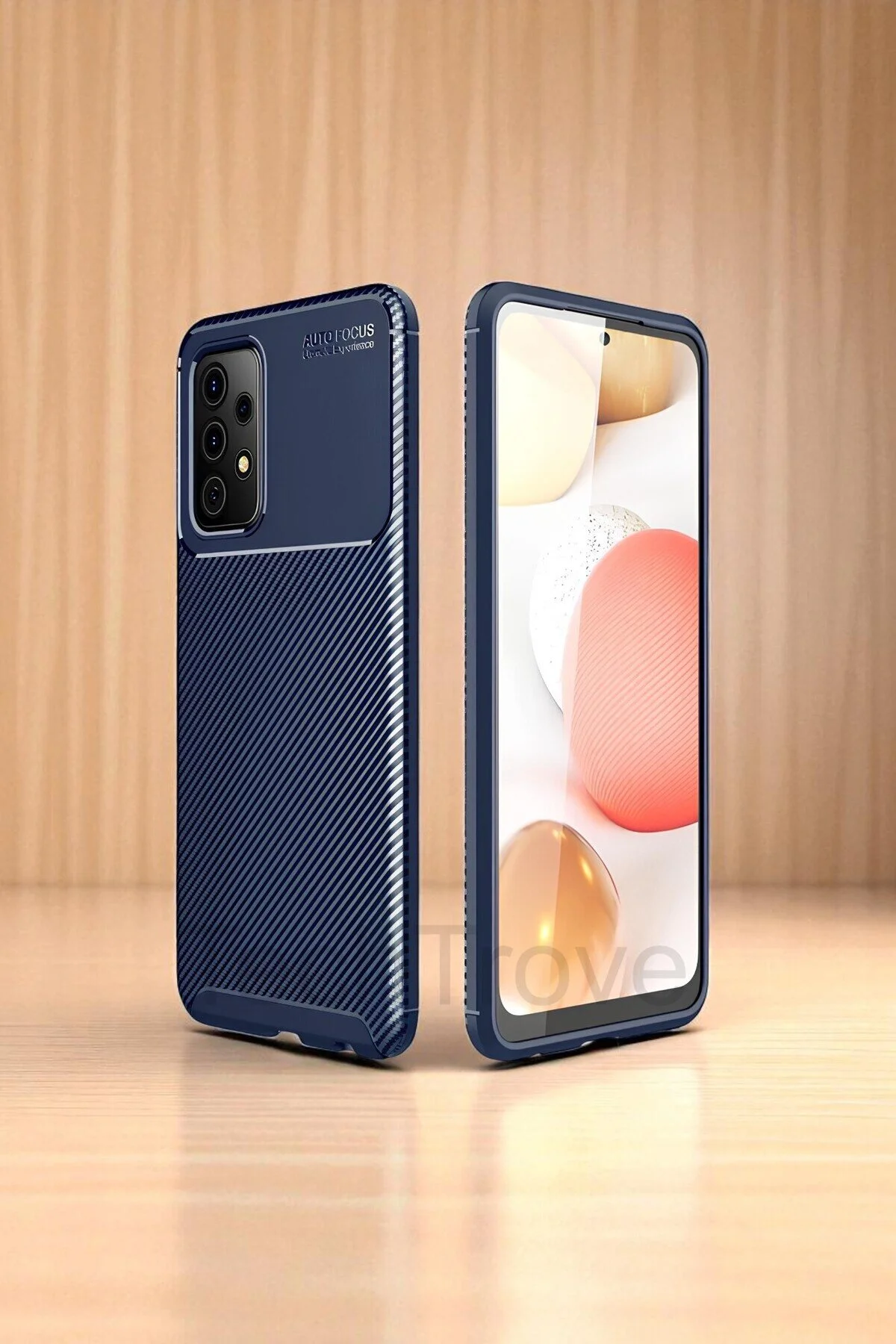 Samsung Galaxy A52 Kılıf Kamera Korumalı Darbe Emici Karbon Fiber Desenli Kapak