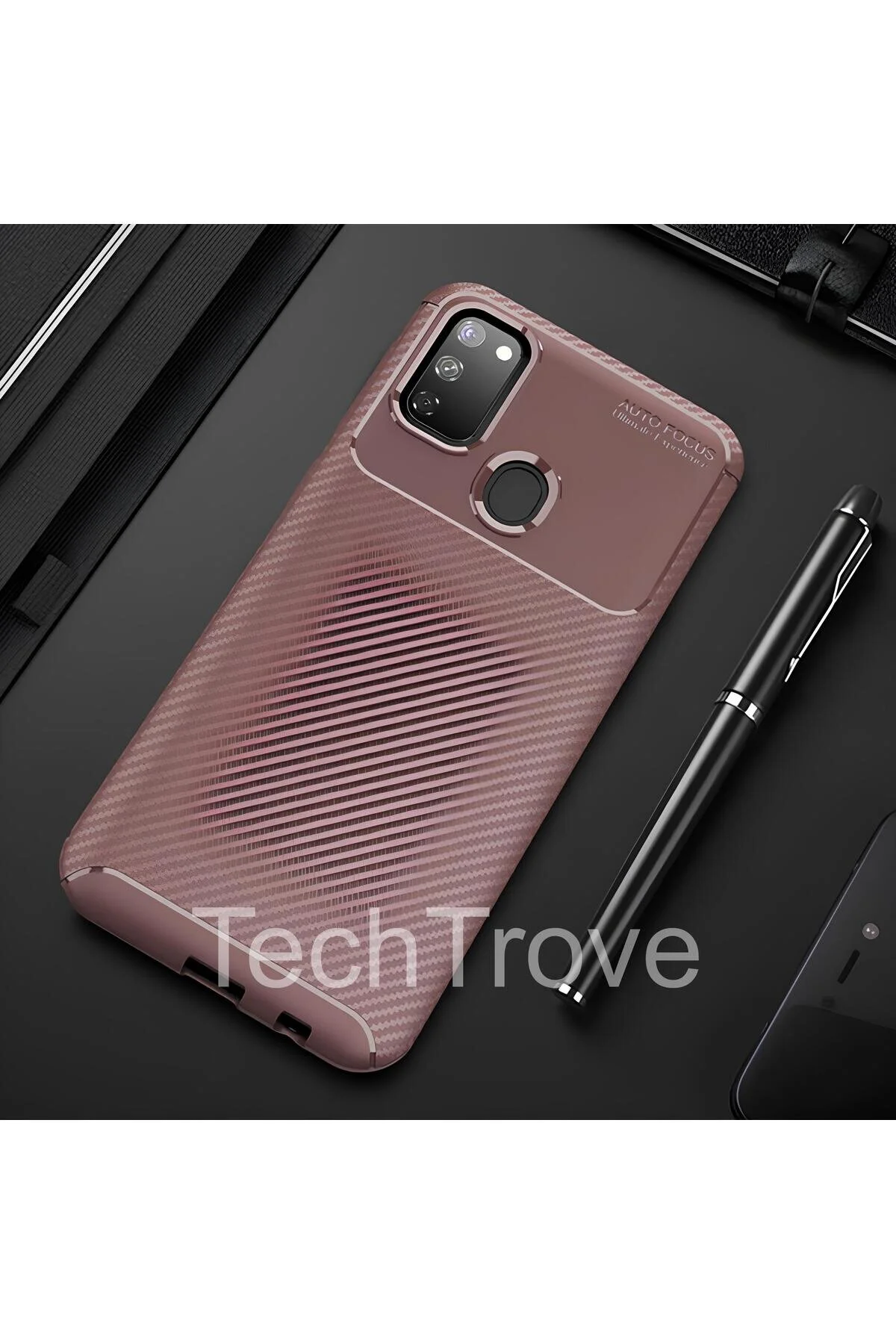 Samsung Galaxy M30S Kılıf Kamera Korumalı Darbe Emici Karbon Fiber Desenli Renk Atmaz Silikon Kapak