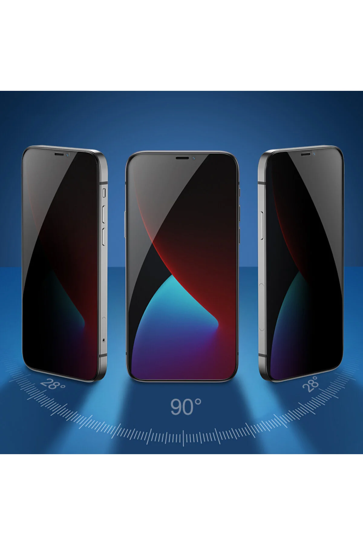 Apple iPhone 13 Pro Kolay Uygulama Aparatlı 5D Magic Privacy Glass Hayalet Cam Ekran