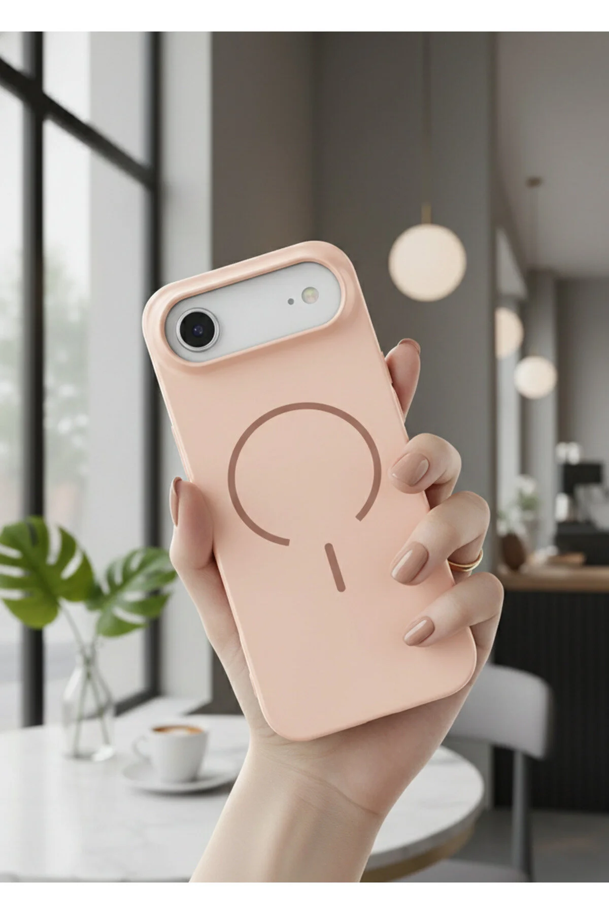 iPhone 17 Air İçin Uyumlu M-Safe Özellikli Soft Renkli Elde Kaymaz Silikon Kılıf