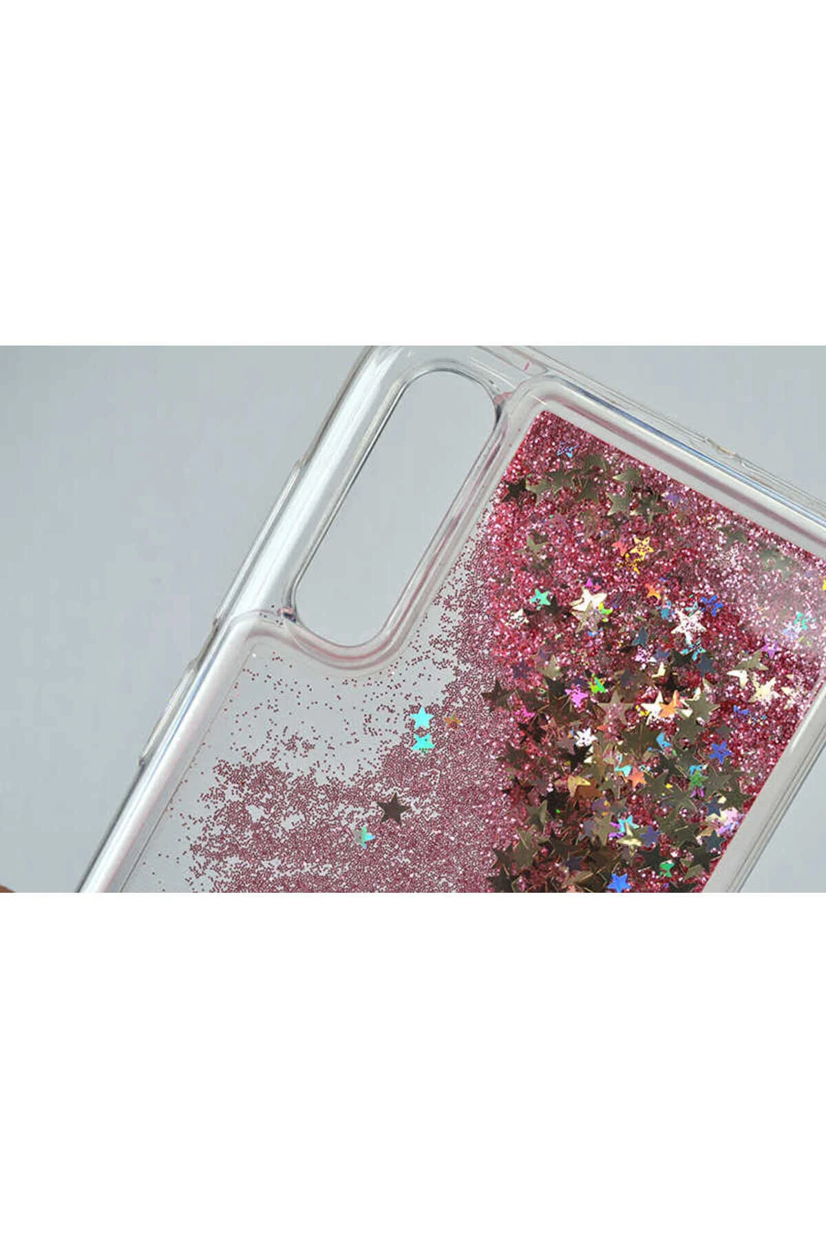 Galaxy A70 İçin Uyumlu Desenli Simli Akışkan Sıvılı Silikon Kılıf