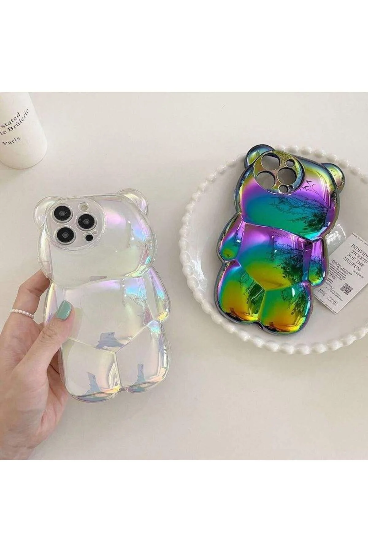 iPhone 11 Uyumlu Hologramlı Parlak Işıltılı Şık 3D Kamera Korumalı Kılıf
