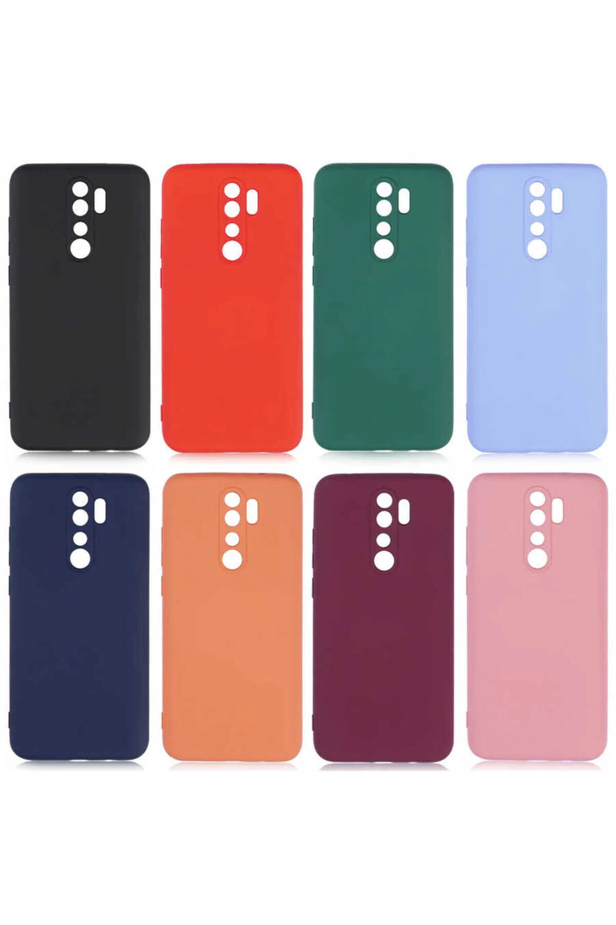 Xiaomi Redmi Note 8 Pro Uyumlu İçi Kadife Kamera Korumalı Renkli Silikon Kılıf
