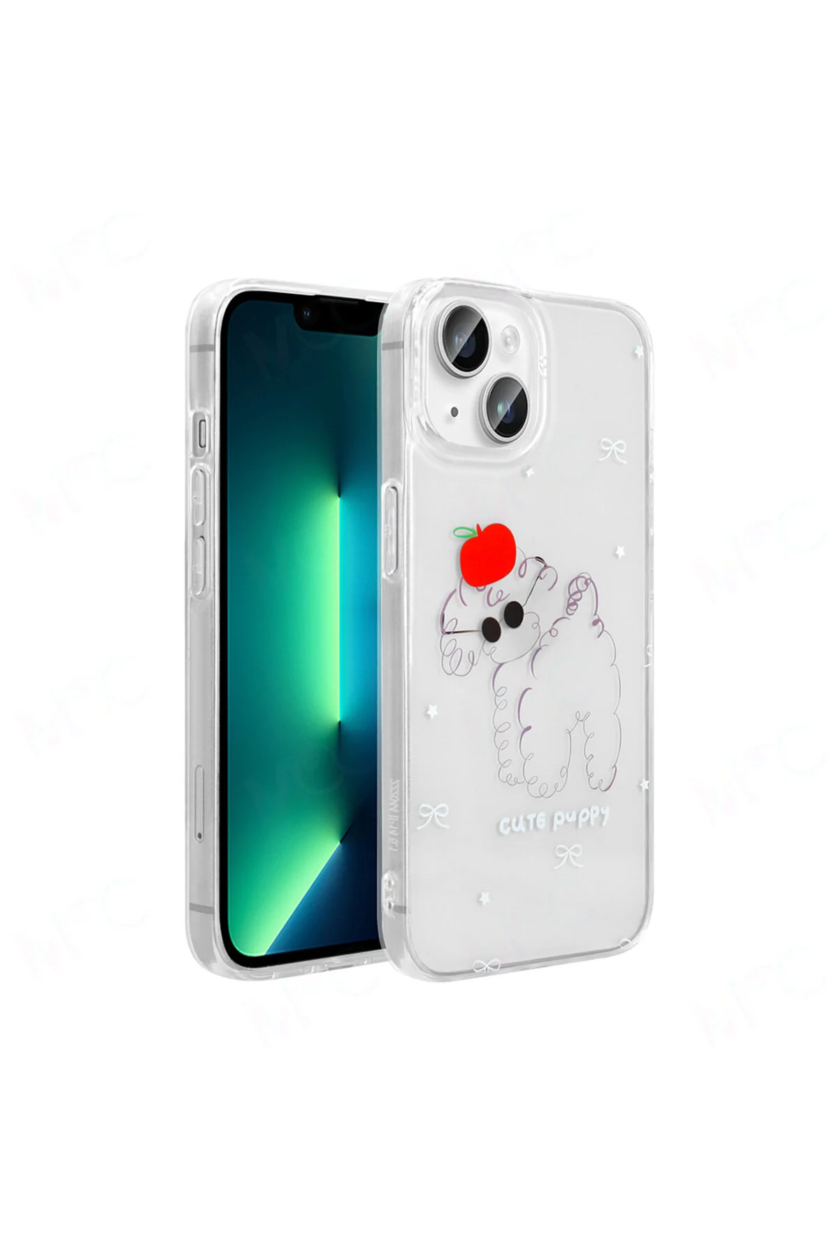 iPhone 13 Kılıf Şeffaf Figürlü Zore Folk Sert Kapak