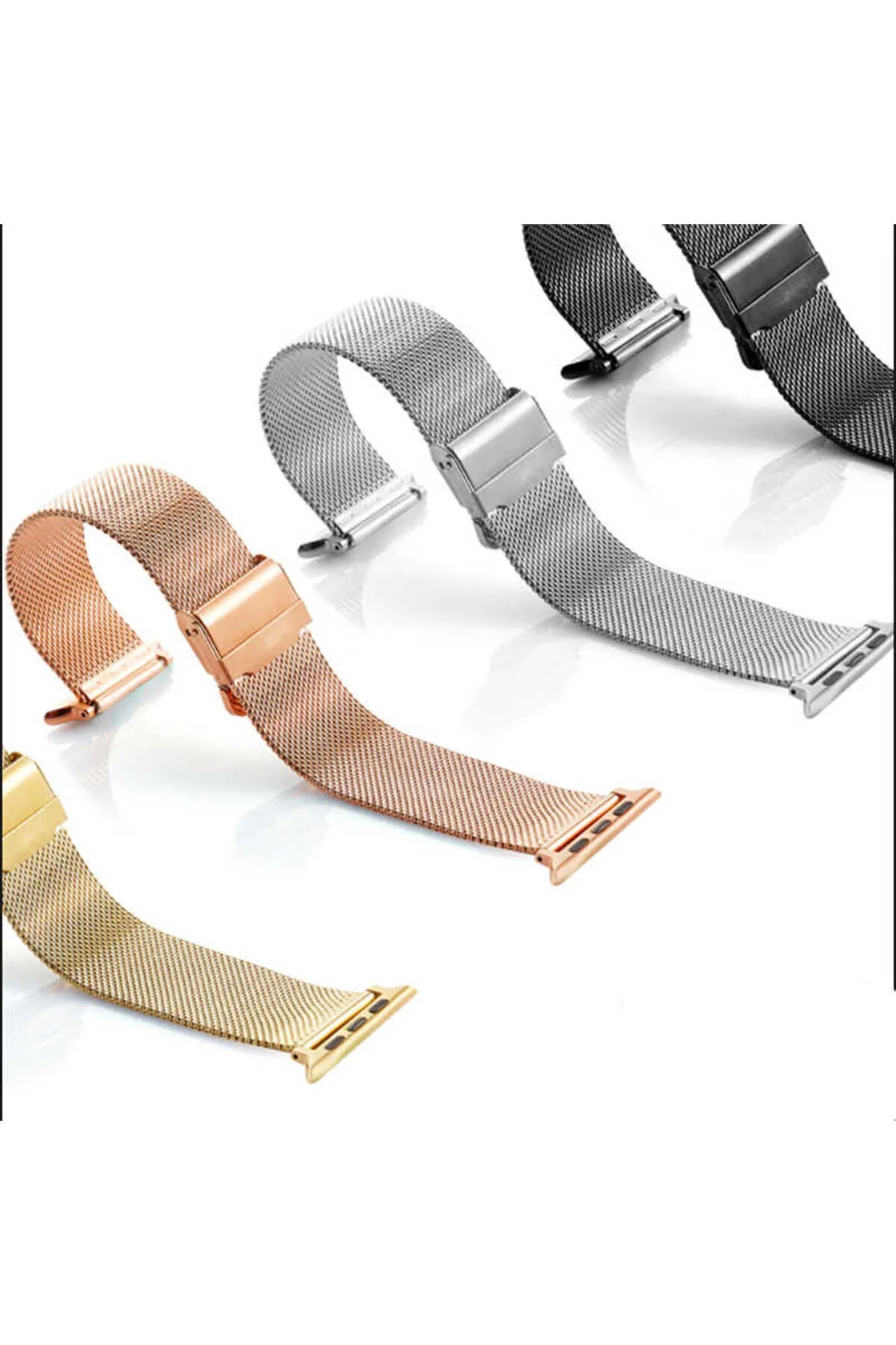 Watch 44mm İçin Uyumlu Renkli Metal Hasır Kordon