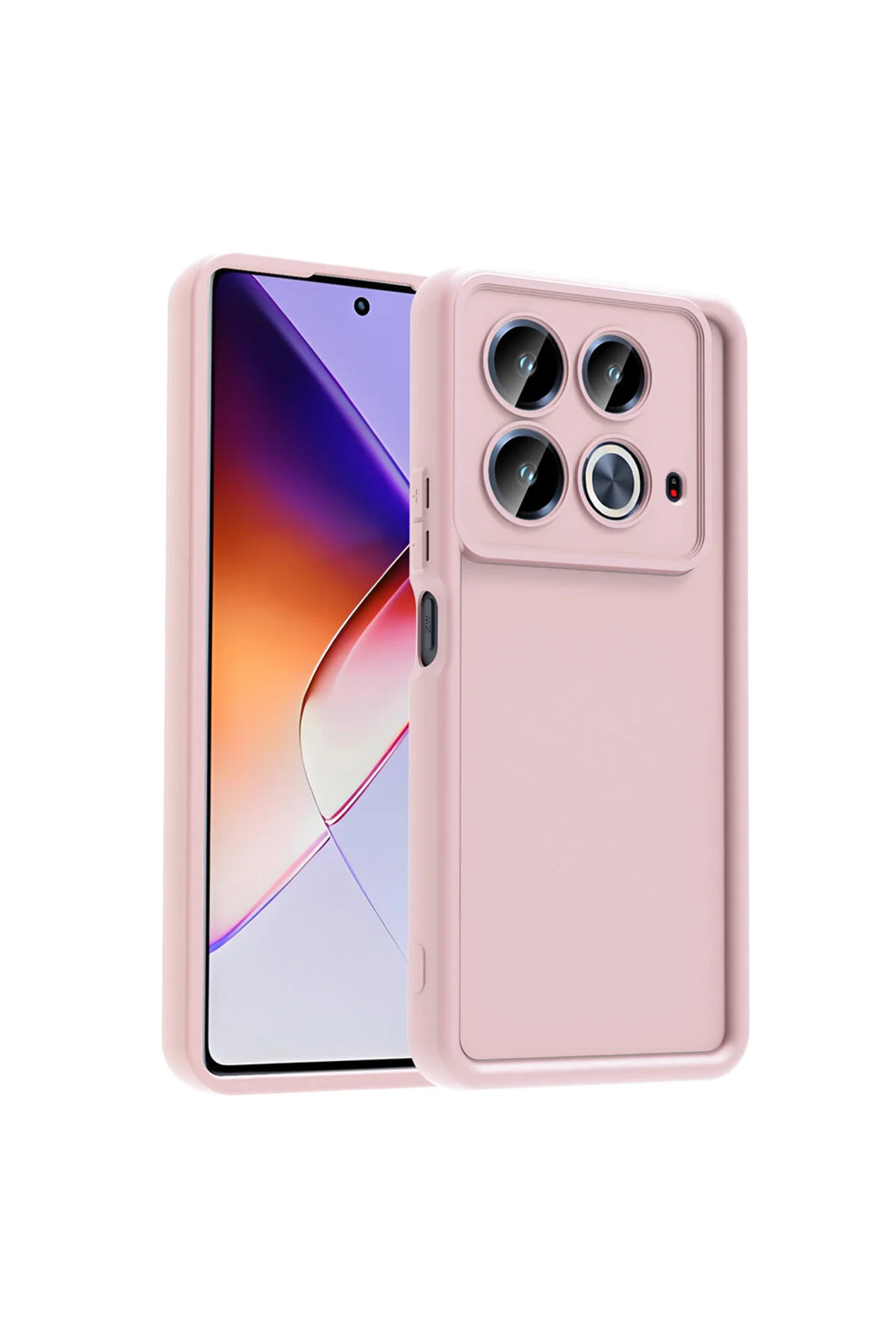 İnfinix Note 40 Pro Kılıf Kamera Korumalı Kenar Çıkıntılı Soft Renkli Silikon Kapak - Pembe