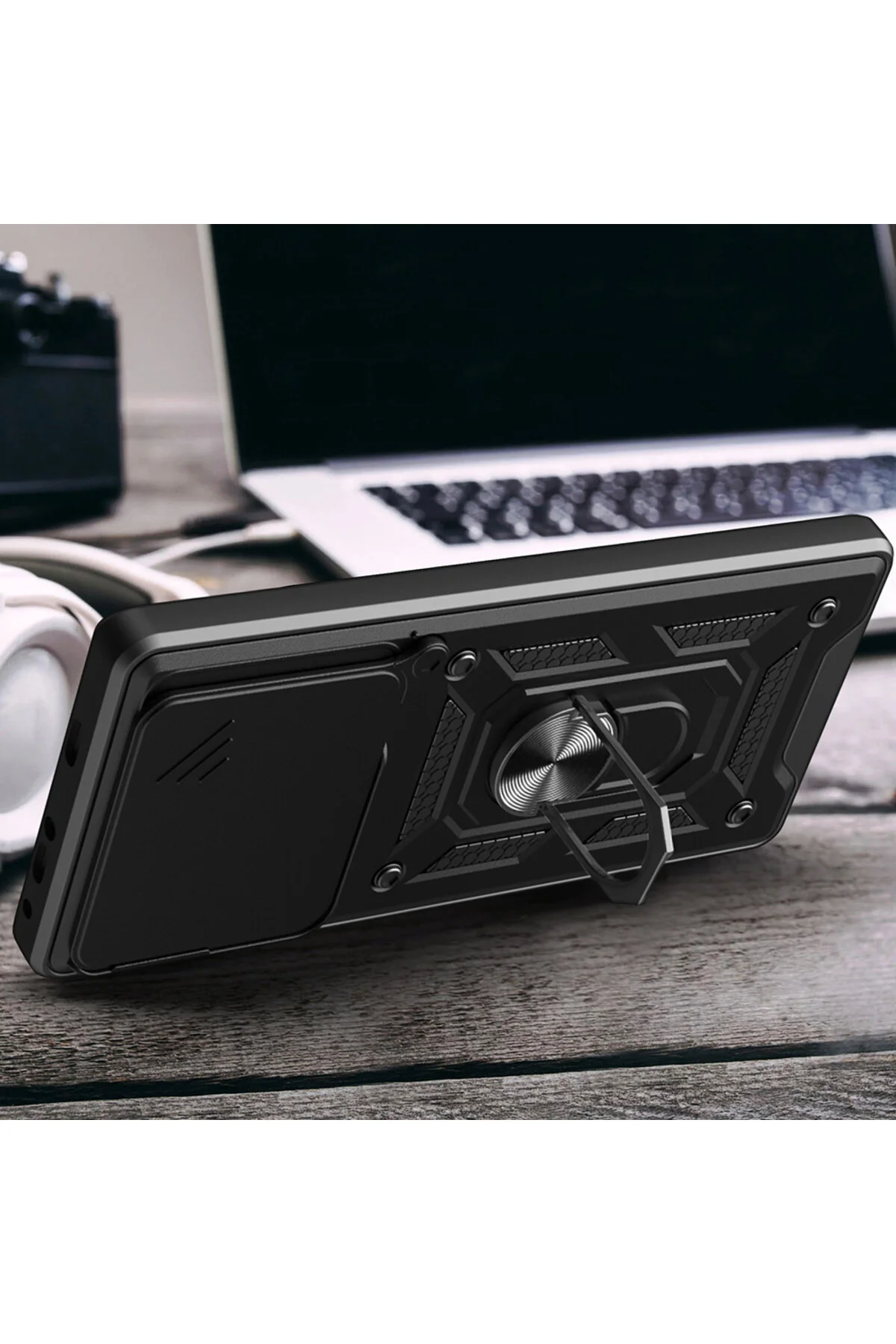 Tecno Spark Go 1 2025 Kılıf Yüzüklü Stand Olabilen Kamera Korumalı Magnetic Tpu Tank Kapak
