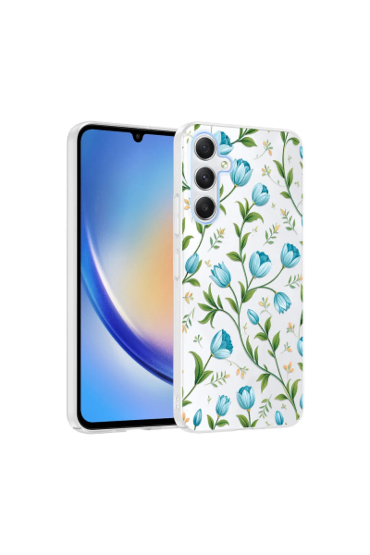 Samsung Galaxy A55 Uyumlu Desenli Şeffaf Kılıf Kamera Korumalı İnce Kapak