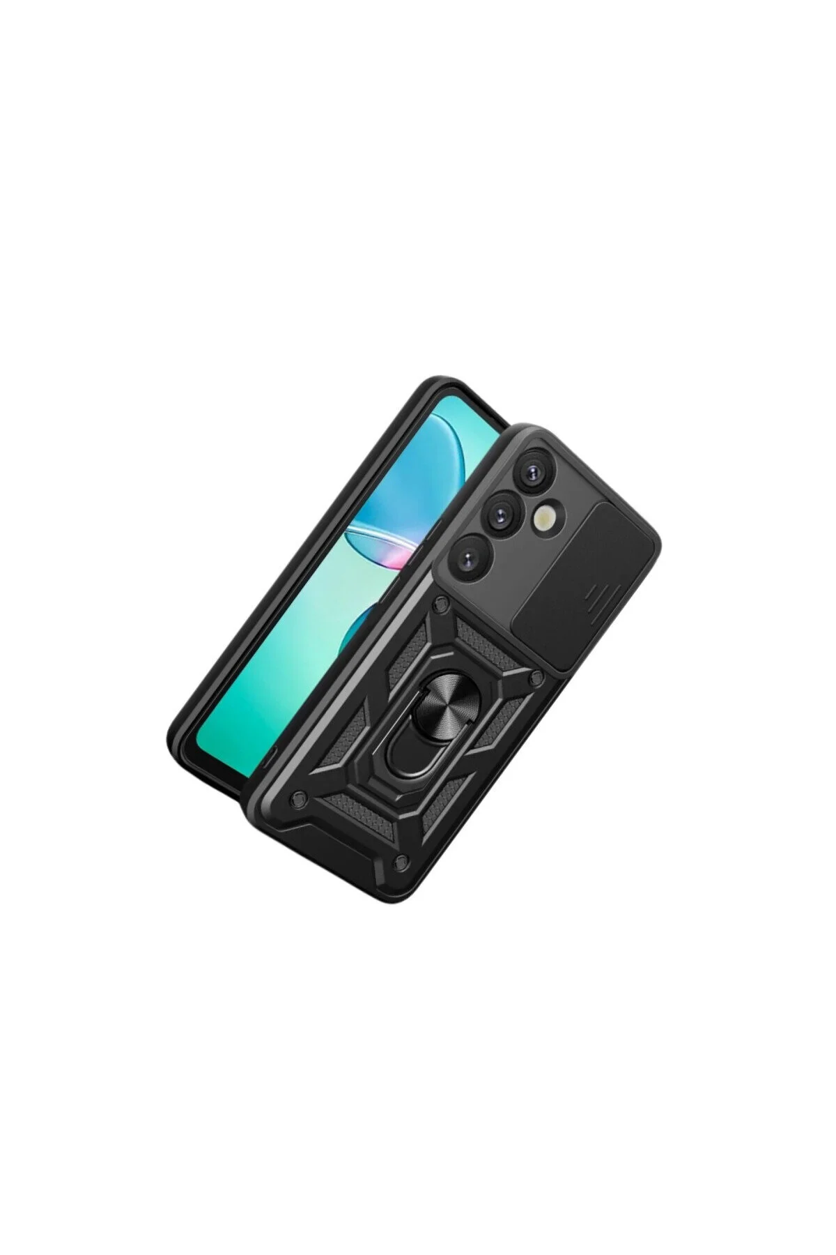 Samsung Galaxy S26 Plus İçin Uyumlu Sürgülü Korumalı Yüzüklü Standlı Magnetic Tpu Tank Kapak