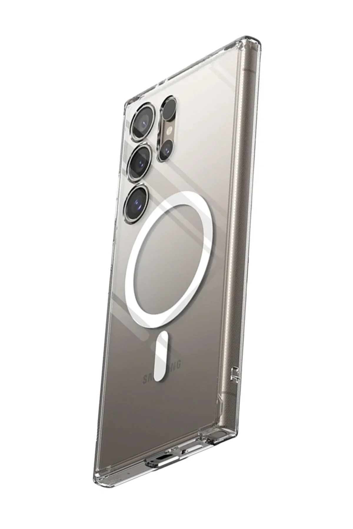 Samsung Galaxy S24 Ultra Uyumlu Kılıf Magneticsafe Şeffaf Silikon