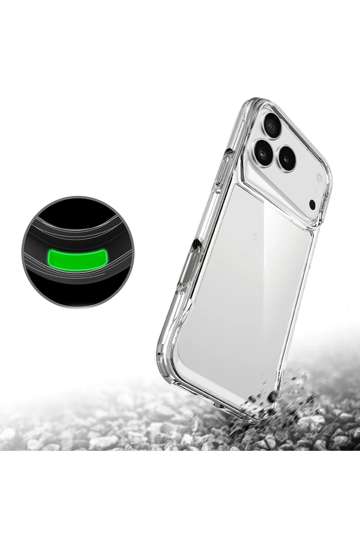 Apple iPhone 17 Pro Max Kılıf Kamera Koruma Çıkıntılı Sararmaz Leke Tutmaz Şeffaf Kapak