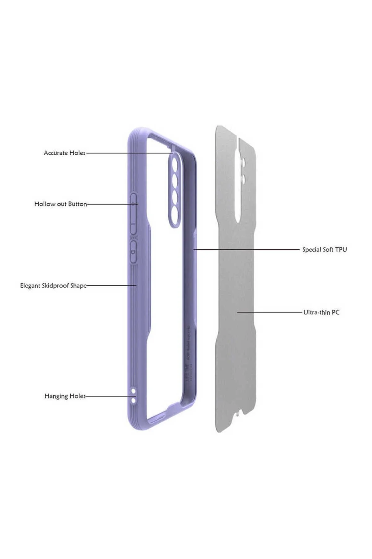 Xiaomi Redmi Note 8 Pro Uyumlu Kenarları Renkli Arkası Buzlu Bumper Kılıf