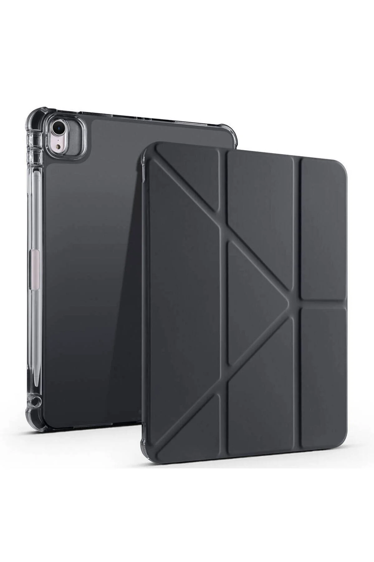 iPad Air 11 2024 İçin Uyumlu Kalem Bölmeli Stand Olabilen Smart Tablet Kılıfı