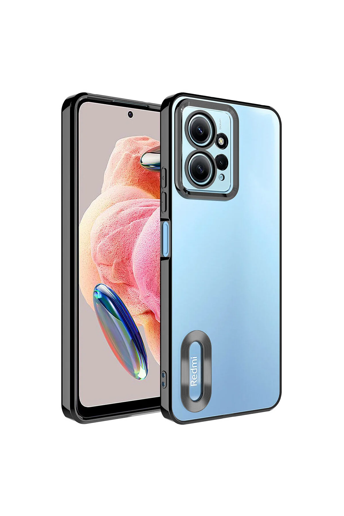 Xiaomi Redmi Note 12 4G Uyumlu Logo Gösteren Kamera Korumalı Renkli Tasarım Kılıf