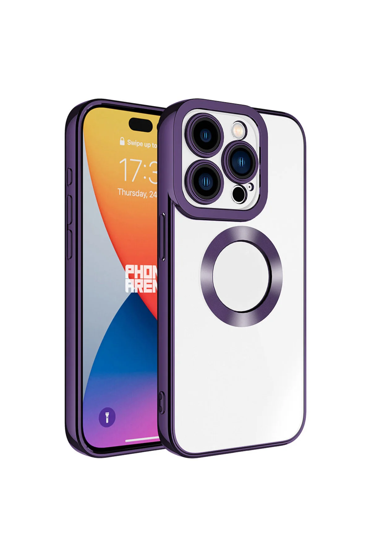 Apple iPhone 15 Pro Max Uyumlu Logo Gösteren Kamera Korumalı Renkli Tasarım Kılıf