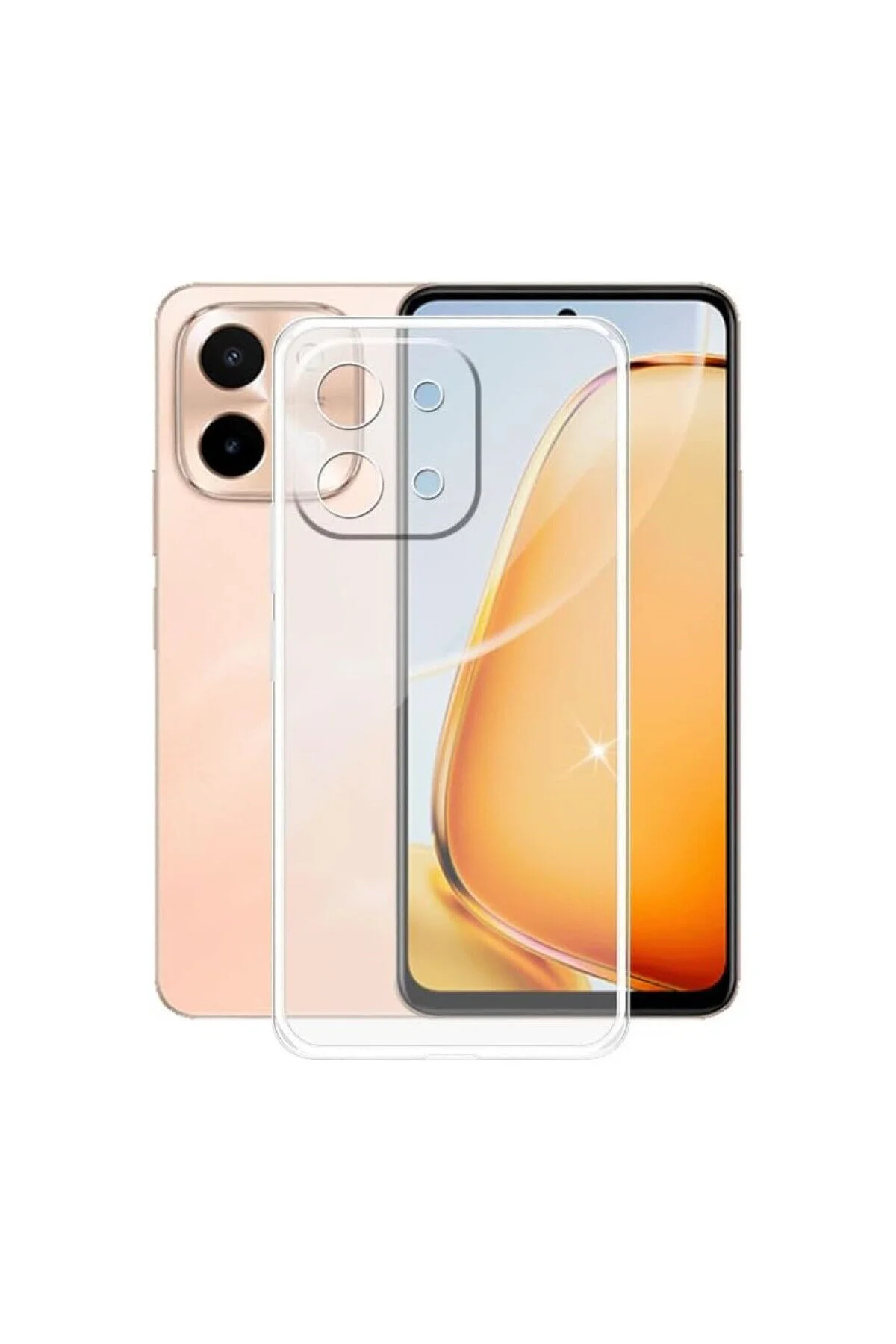 Vivo Y28 İçin Uyumlu Darbe Emici Yumuşak Ultra İnce Sararmaz Şeffaf Kılıf