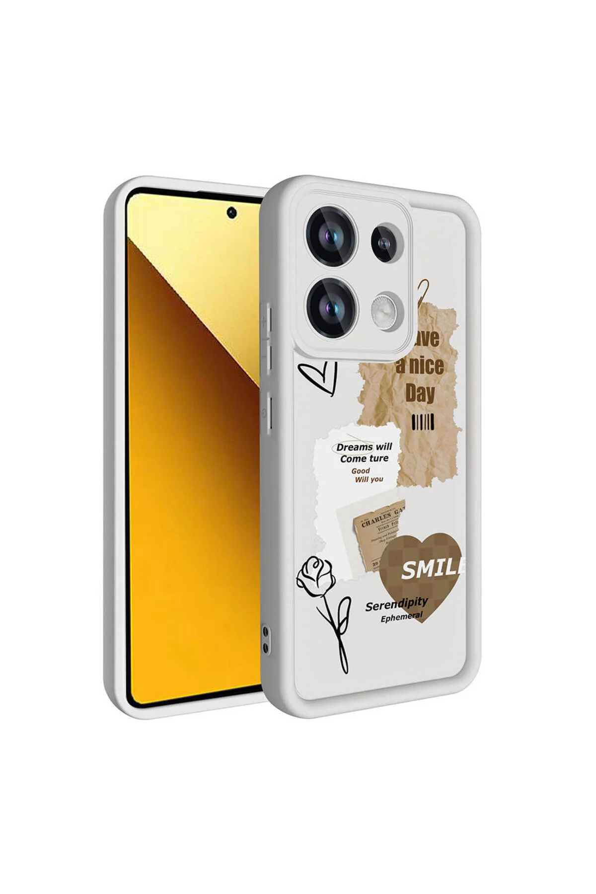 Xiaomi Redmi Note 13 4G Uyumlu Renkli Tasarımlı Kamera Korumalı Baskılı Kılıf