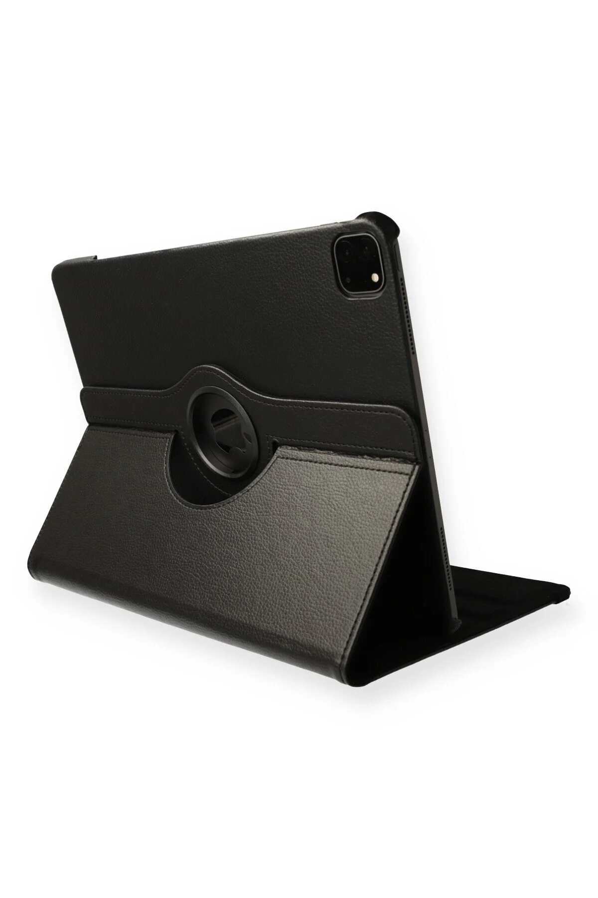 iPad Pro 11 (2018) Uyumlu Kılıf 360 Dönerli Deri Korumalı Tablet Kılıfı - Siyah