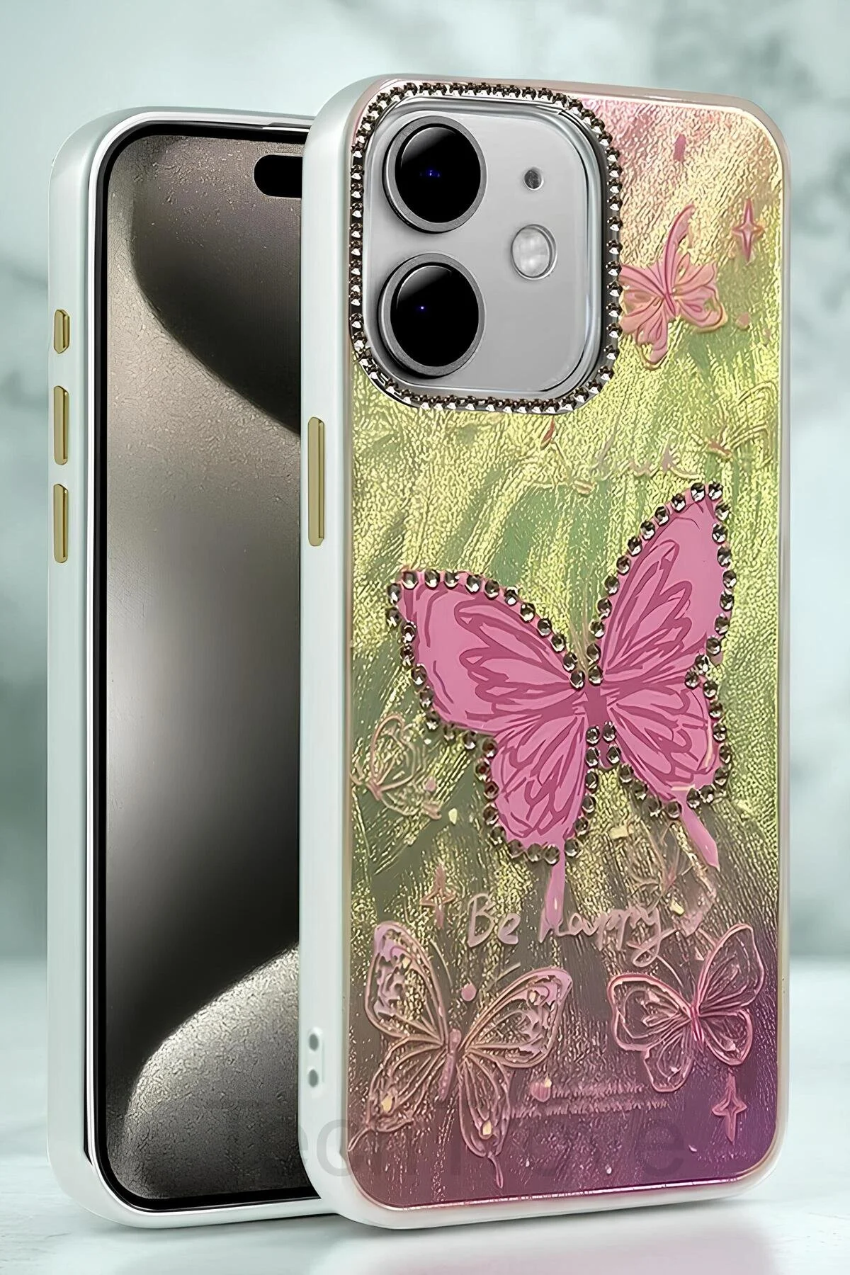 iPhone 12 Kılıf Aynalı Desenli Figürlü Tasarım Silikon Kapak