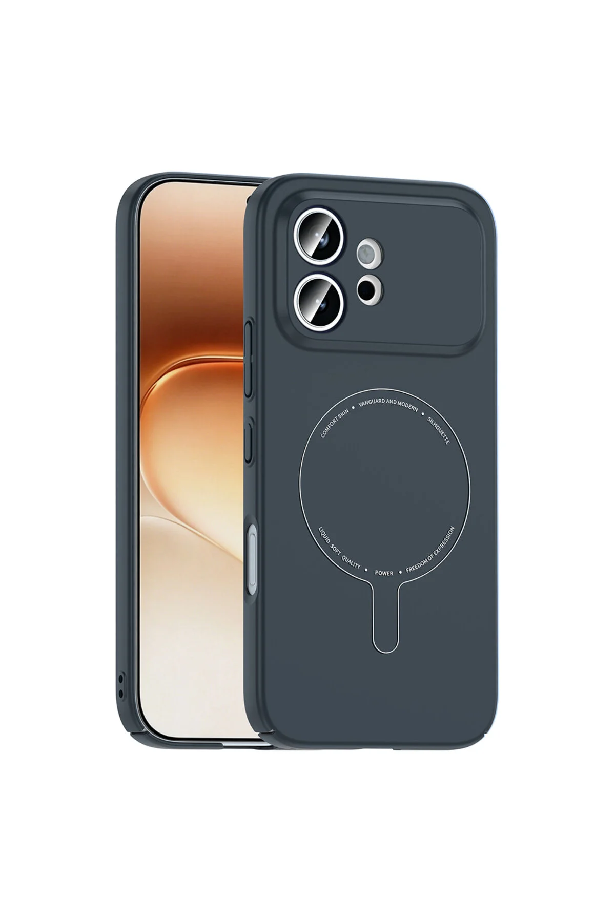 Honor 600 5G İçin Uyumlu M-Safe Şarj Özellikli Kamera Korumalı Sert PC Kapak