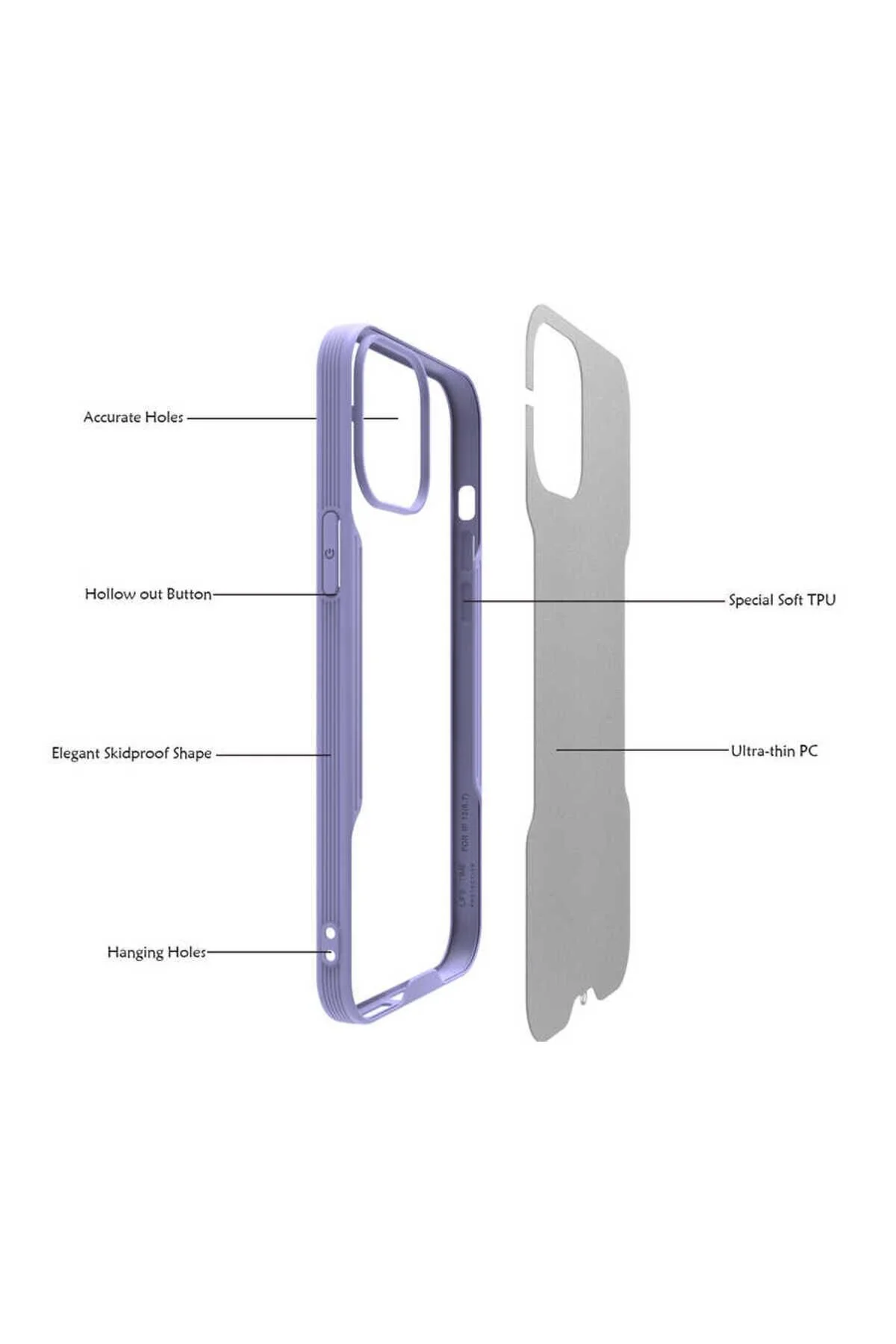 Apple  iPhone 12 Pro Uyumlu Kenarları Renkli Arkası Buzlu Bumper Kılıf