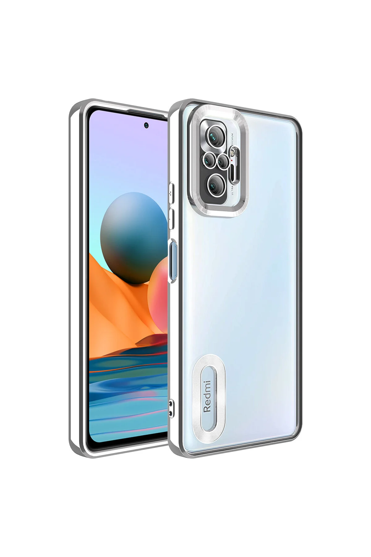 Xiaomi Redmi Note 10 Pro Uyumlu Logo Gösteren Kamera Korumalı Renkli Tasarım Kılıf