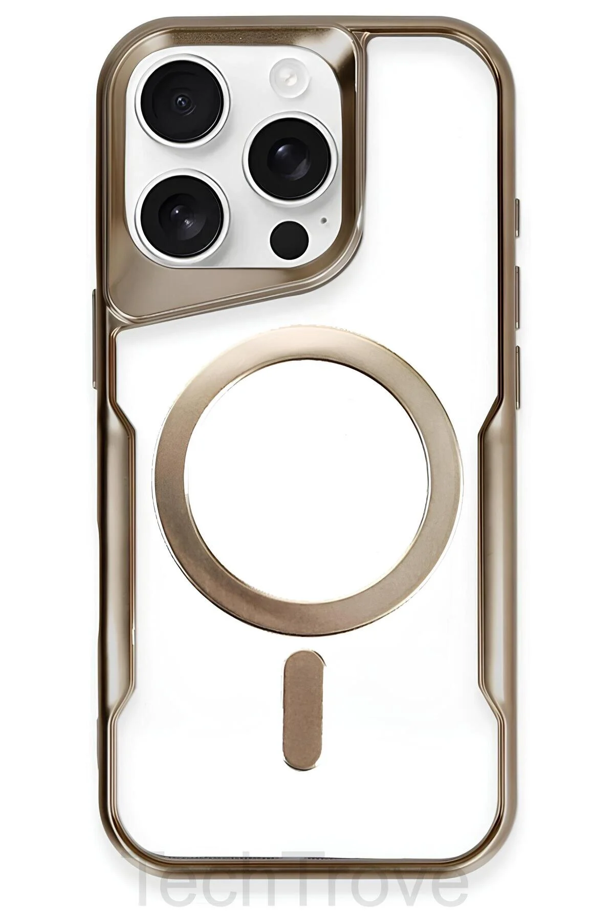 iPhone 16 Pro Kılıf Magsafe Uyumlu Arkası Şefaf Tasarım Lazer Kaplama Sararmaz Silikon Kapak