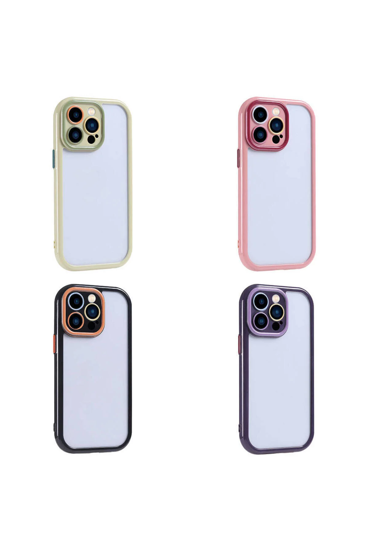 Apple iPhone 15 Pro Max Uyumlu Renkli Tasarımlı Kamera Korumalı Lüx Silikon Kılıf