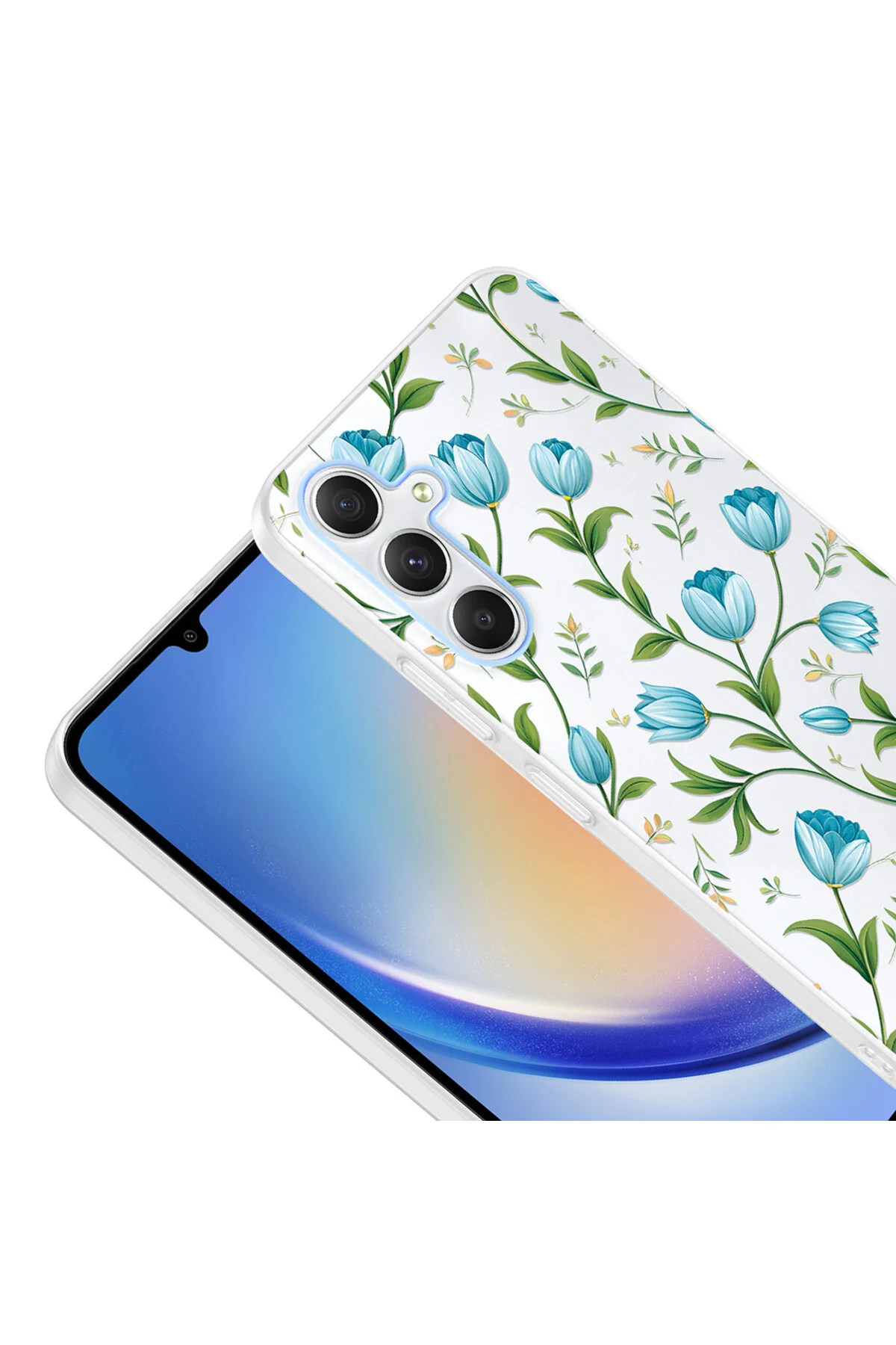 Samsung Galaxy A55 Uyumlu Desenli Şeffaf Kılıf Kamera Korumalı İnce Kapak