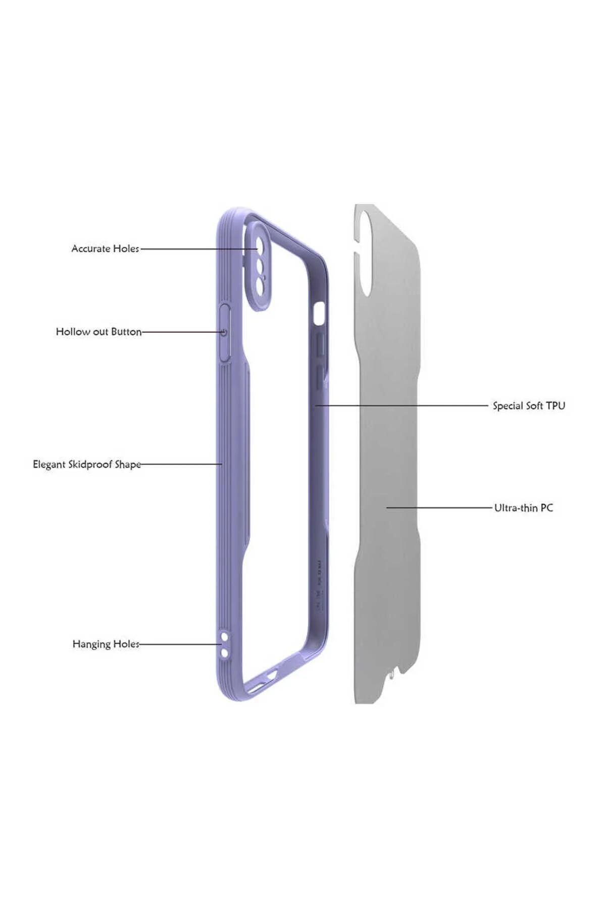 Apple  iPhone XS Max 6.5 Uyumlu Kenarları Renkli Arkası Buzlu Bumper Kılıf